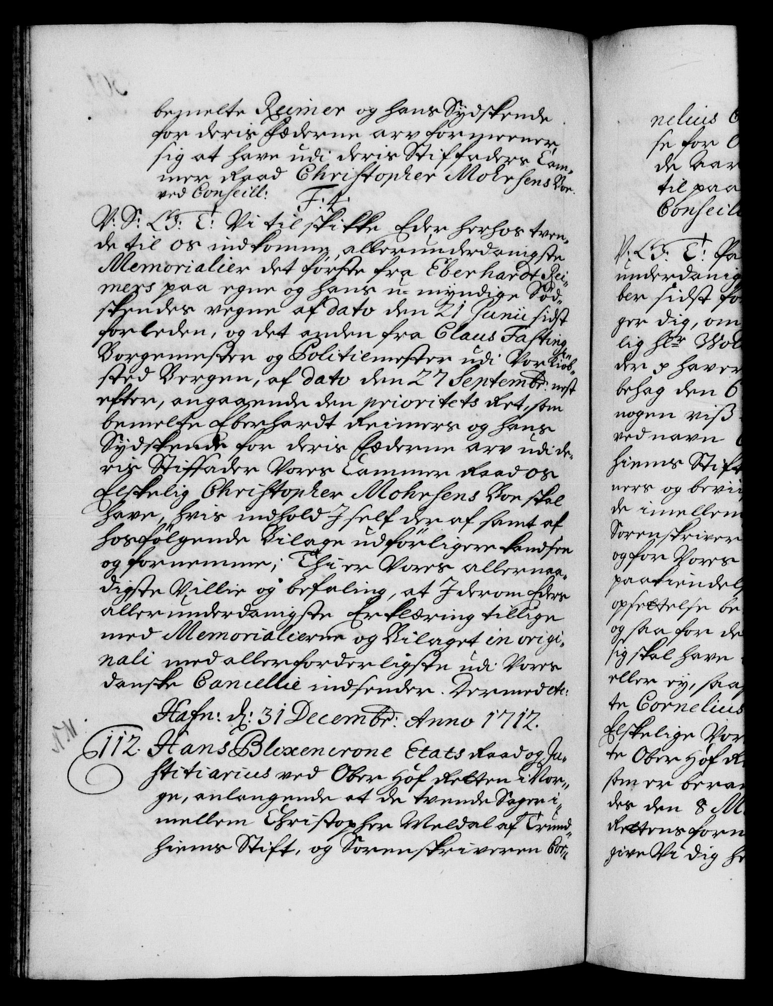 Danske Kanselli 1572-1799, AV/RA-EA-3023/F/Fc/Fca/Fcab/L0019: Norske tegnelser, 1710-1714, p. 301b