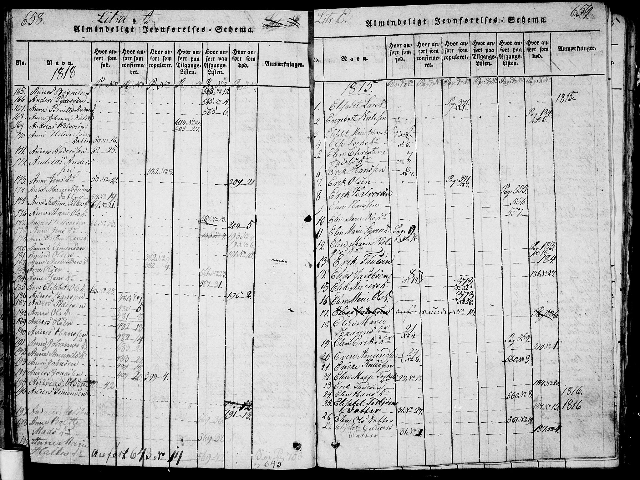 Berg prestekontor Kirkebøker, AV/SAO-A-10902/G/Ga/L0001: Parish register (copy) no. I 1, 1815-1832, p. 658-659