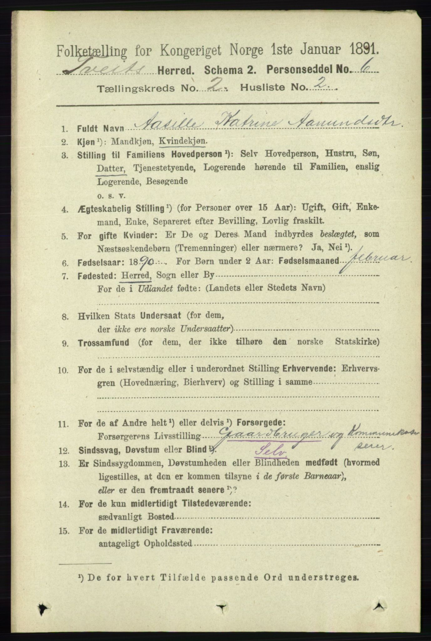 RA, 1891 census for 1013 Tveit, 1891, p. 532