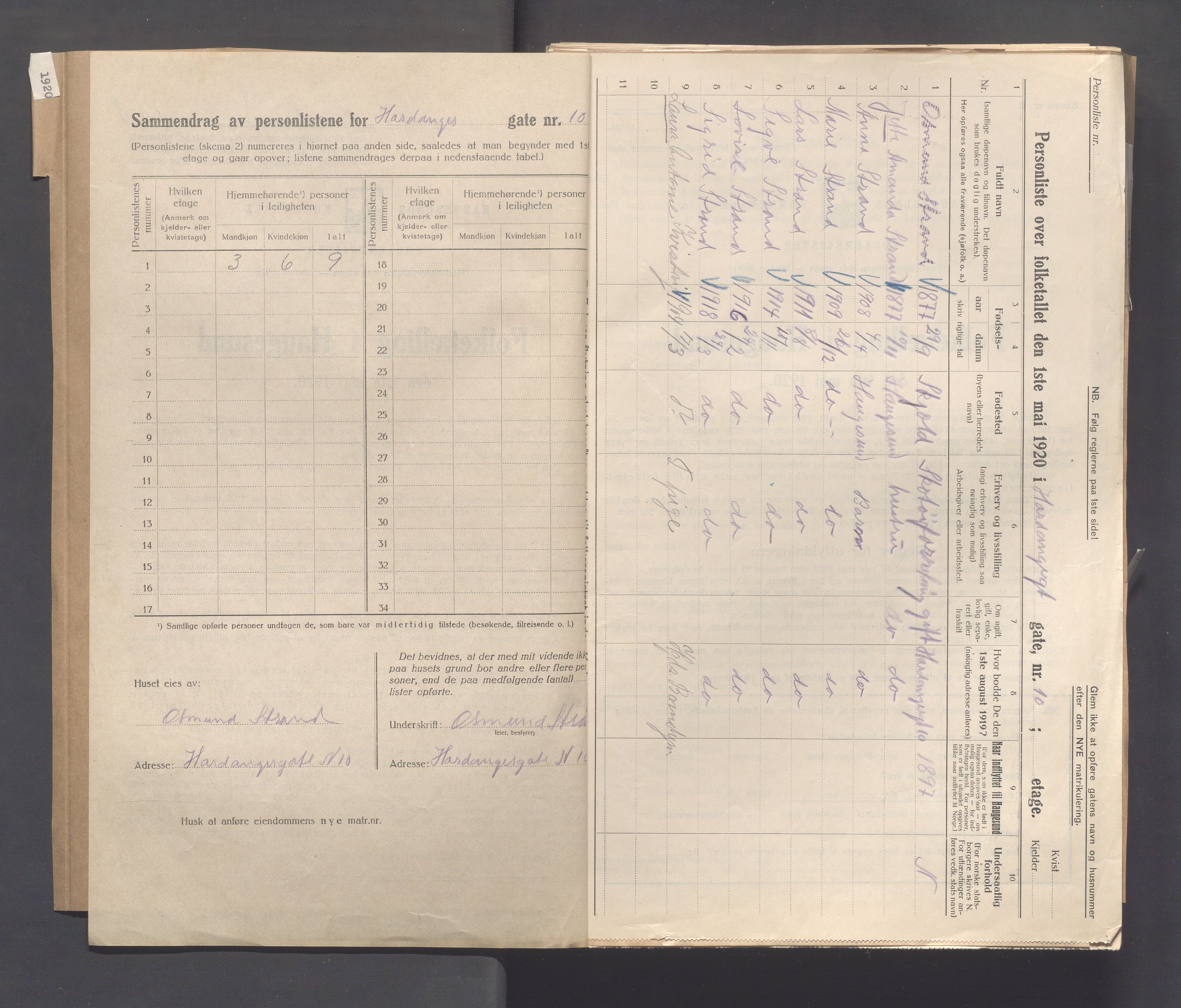 IKAR, Local census 1.5.1920 for Haugesund, 1920, p. 1132