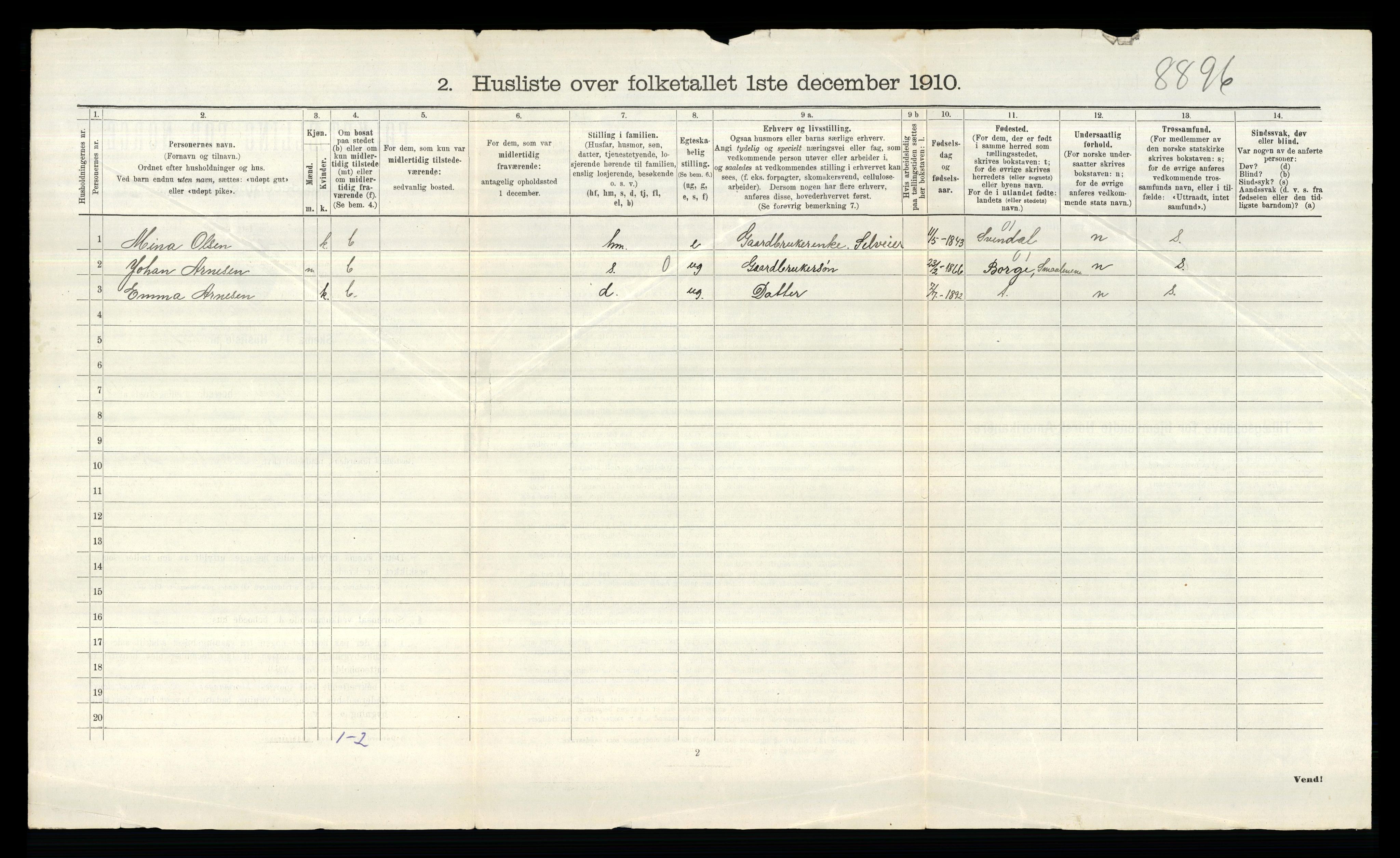 RA, 1910 census for Tune, 1910, p. 2795