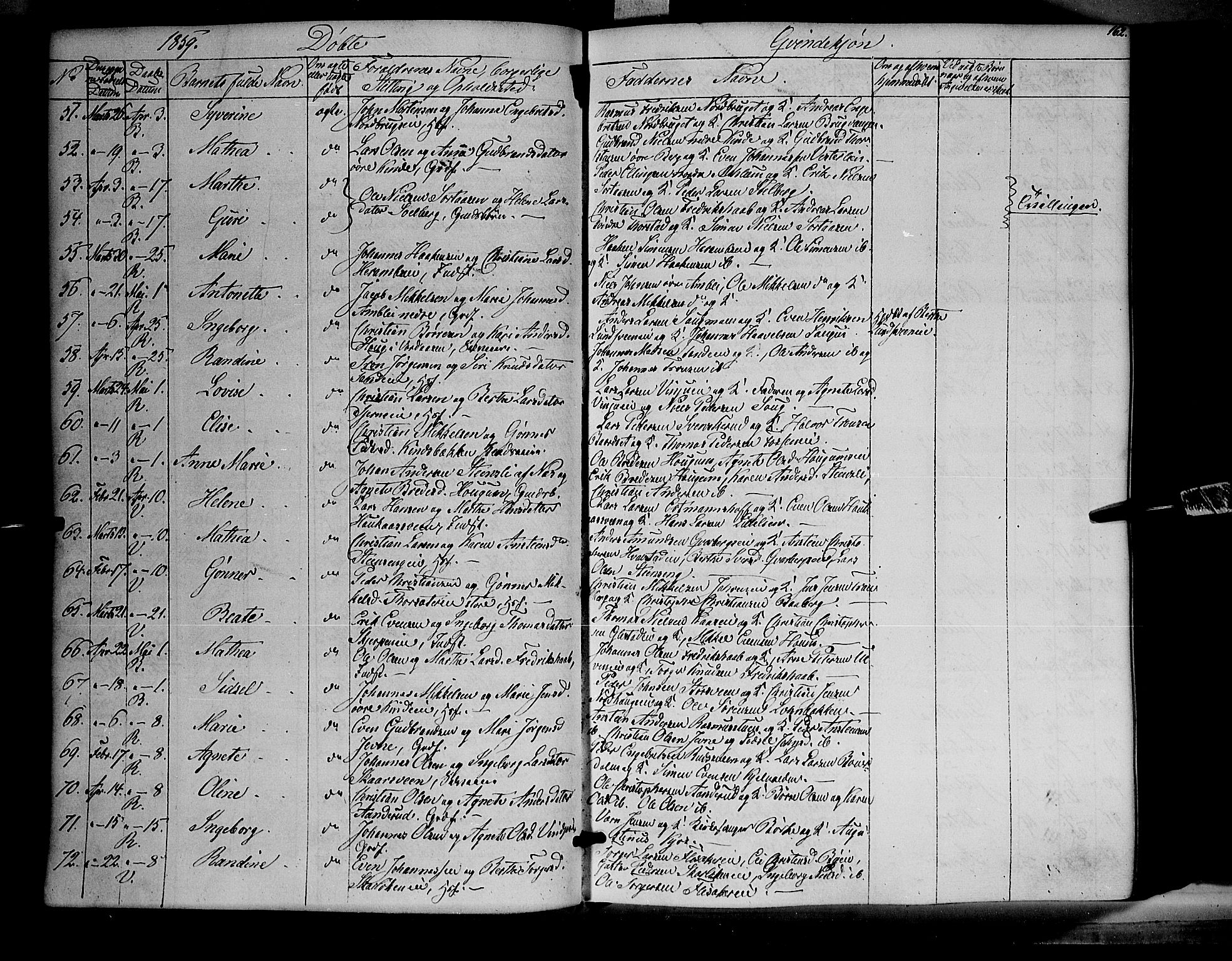 Ringsaker prestekontor, AV/SAH-PREST-014/K/Ka/L0009: Parish register (official) no. 9, 1850-1860, p. 162