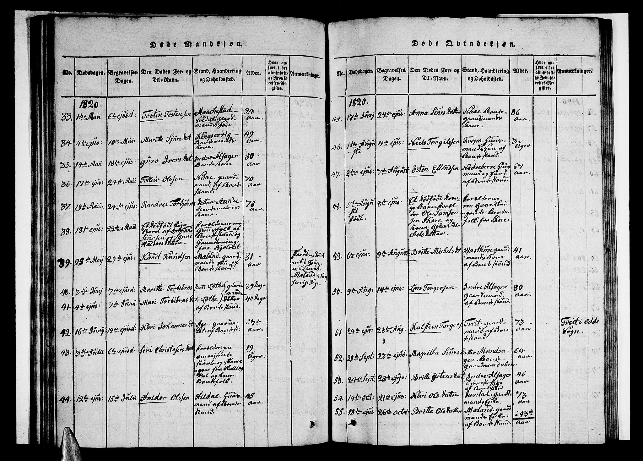 Ullensvang sokneprestembete, SAB/A-78701/H/Haa: Parish register (official) no. A 9, 1819-1826