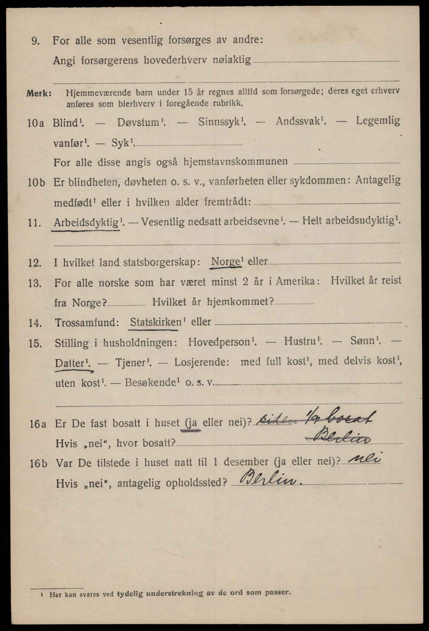 SAT, 1920 census for Trondheim, 1920, p. 43879