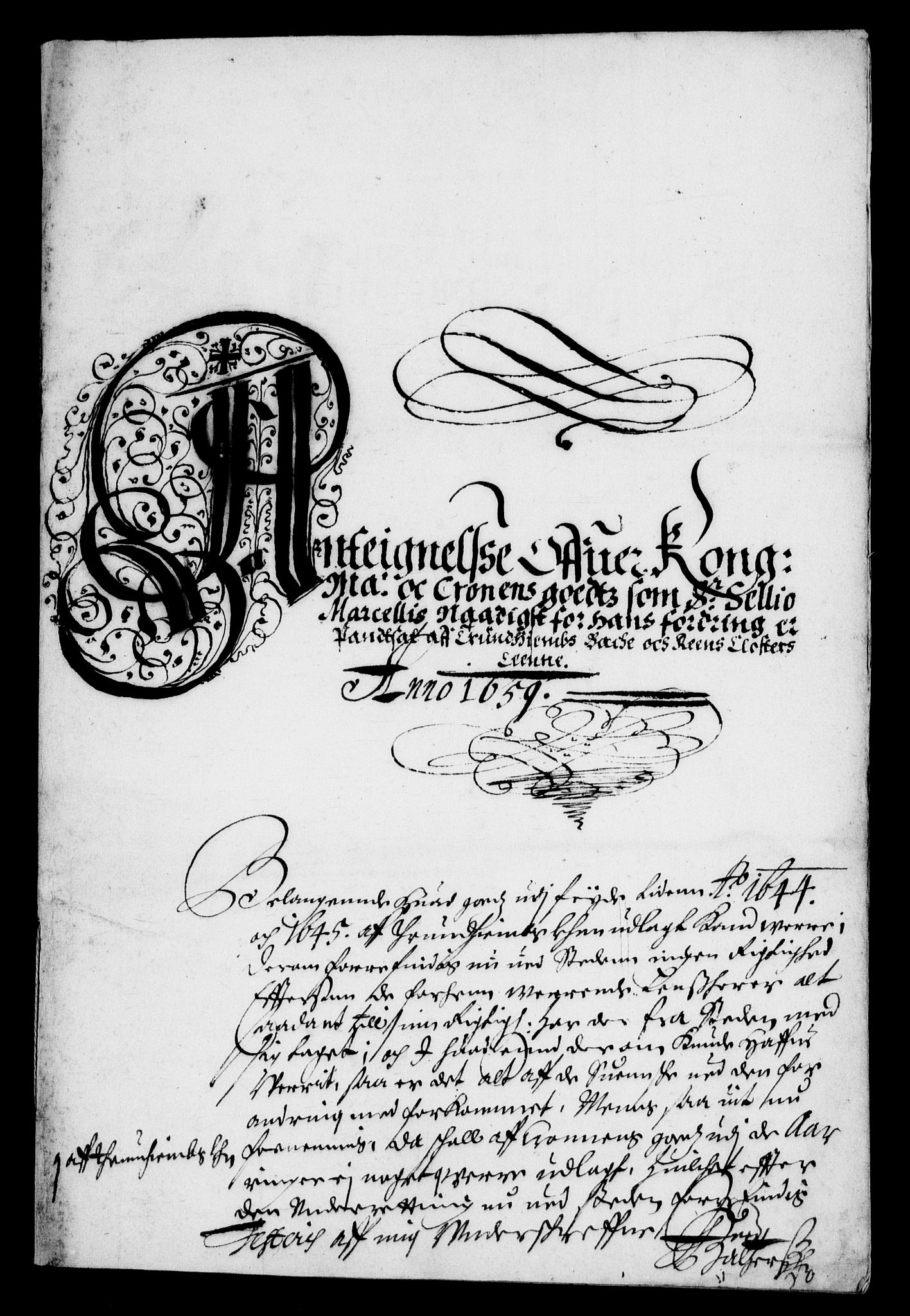 Rentekammeret inntil 1814, Realistisk ordnet avdeling, RA/EA-4070/On/L0012: [Jj 13]: Regnskap for salg av pantsatt krongods i Bergen og Trondheim stift 1662-1663, panteskjøter 1629-1660. Dokumenter vedr. Bakke og Rein kloster (-1672), Marselis gods (1658-1660). Fortegnelse over pantsatt gods i Christiania lagdømme 1658-1660. Pant, 1658-1660, p. 3