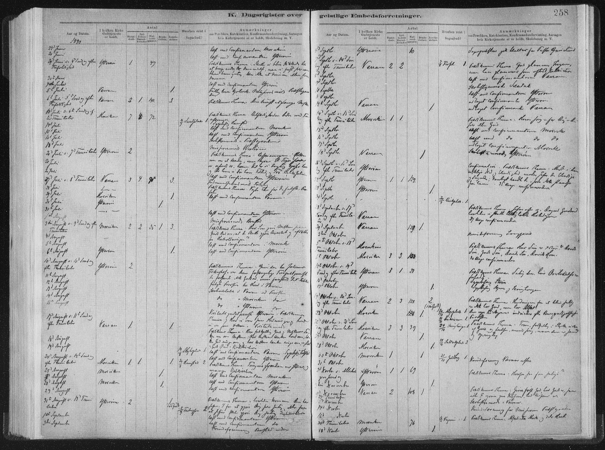 Ministerialprotokoller, klokkerbøker og fødselsregistre - Nord-Trøndelag, AV/SAT-A-1458/722/L0220: Parish register (official) no. 722A07, 1881-1908, p. 258