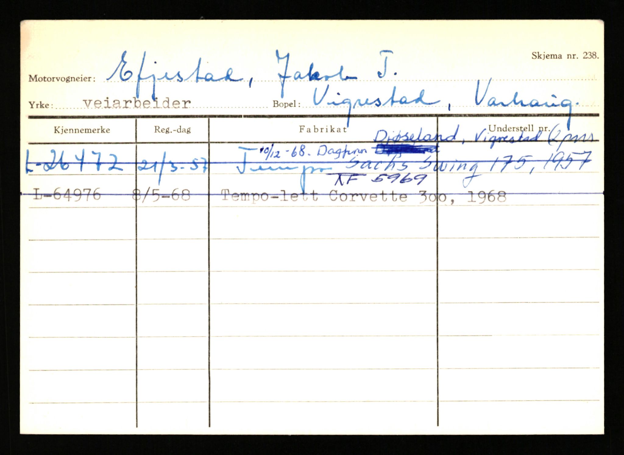 Stavanger trafikkstasjon, AV/SAST-A-101942/0/H/L0006: Dalva - Egersund, 1930-1971, p. 1745