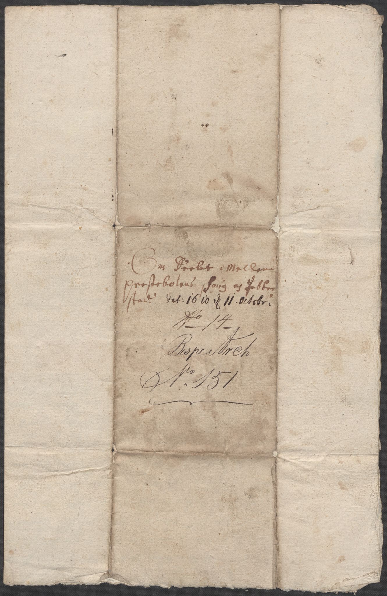 Riksarkivets diplomsamling, AV/RA-EA-5965/F15/L0006: Prestearkiv - Akershus, 1593-1865, p. 184