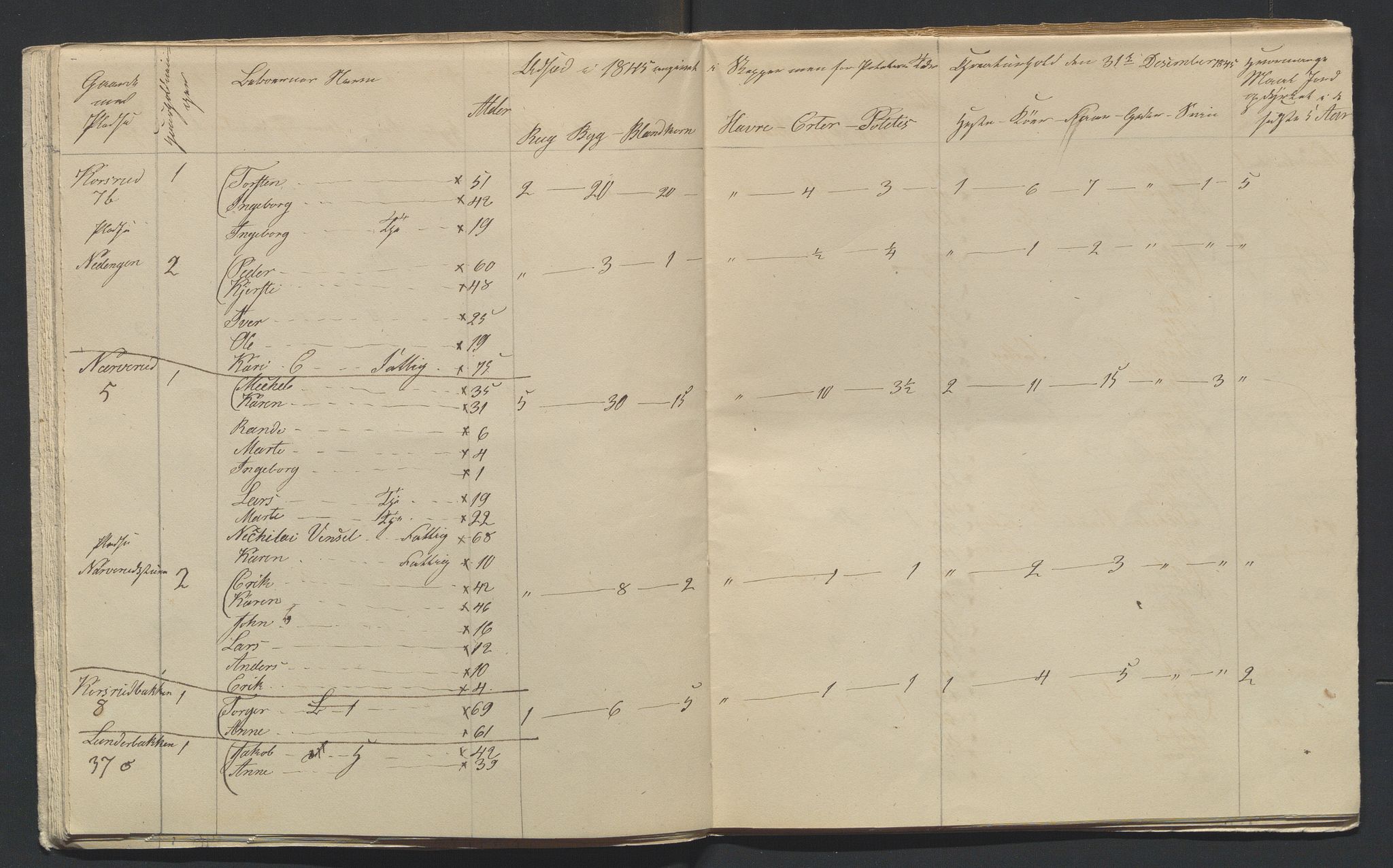 SAH, 1845 Census for Jevnaker parish, 1845, p. 15