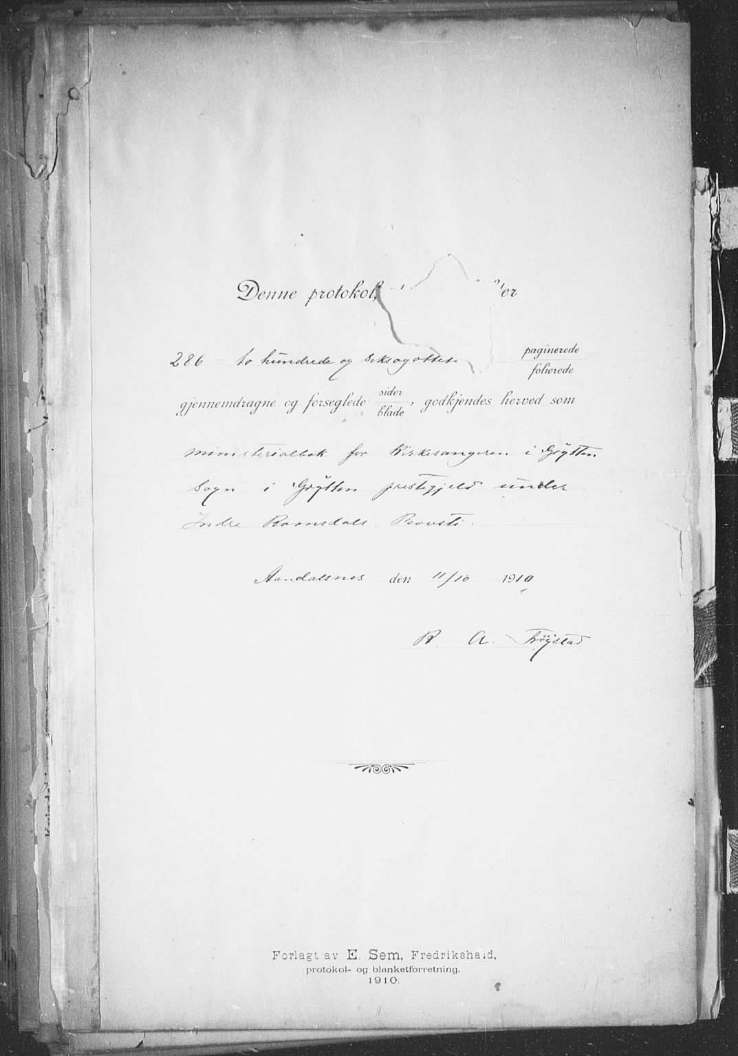 Ministerialprotokoller, klokkerbøker og fødselsregistre - Møre og Romsdal, AV/SAT-A-1454/544/L0581: Parish register (copy) no. 544C03, 1910-1937