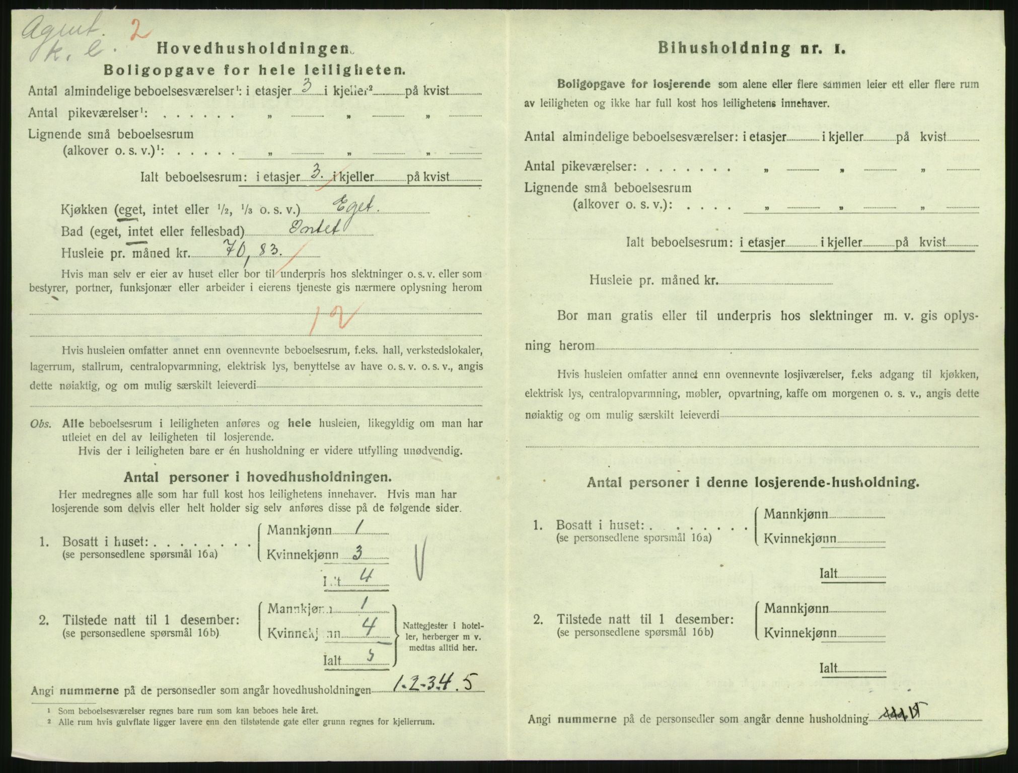 SAH, 1920 census for Lillehammer, 1920, p. 3031