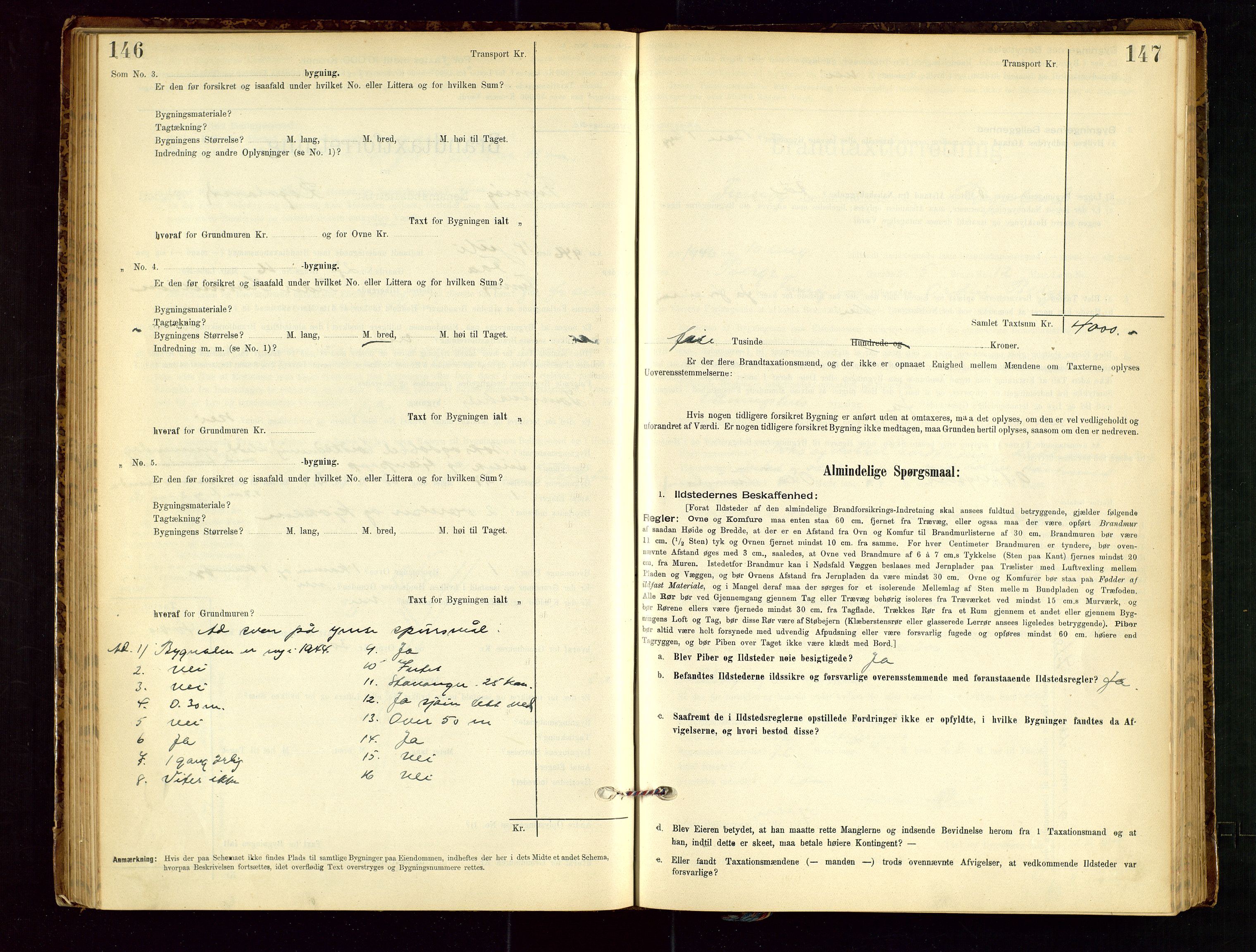 Finnøy lensmannskontor, AV/SAST-A-100442/Goa/L0003: Branntakstprotokoll - skjemaprotokoll, 1896-1954, p. 146-147