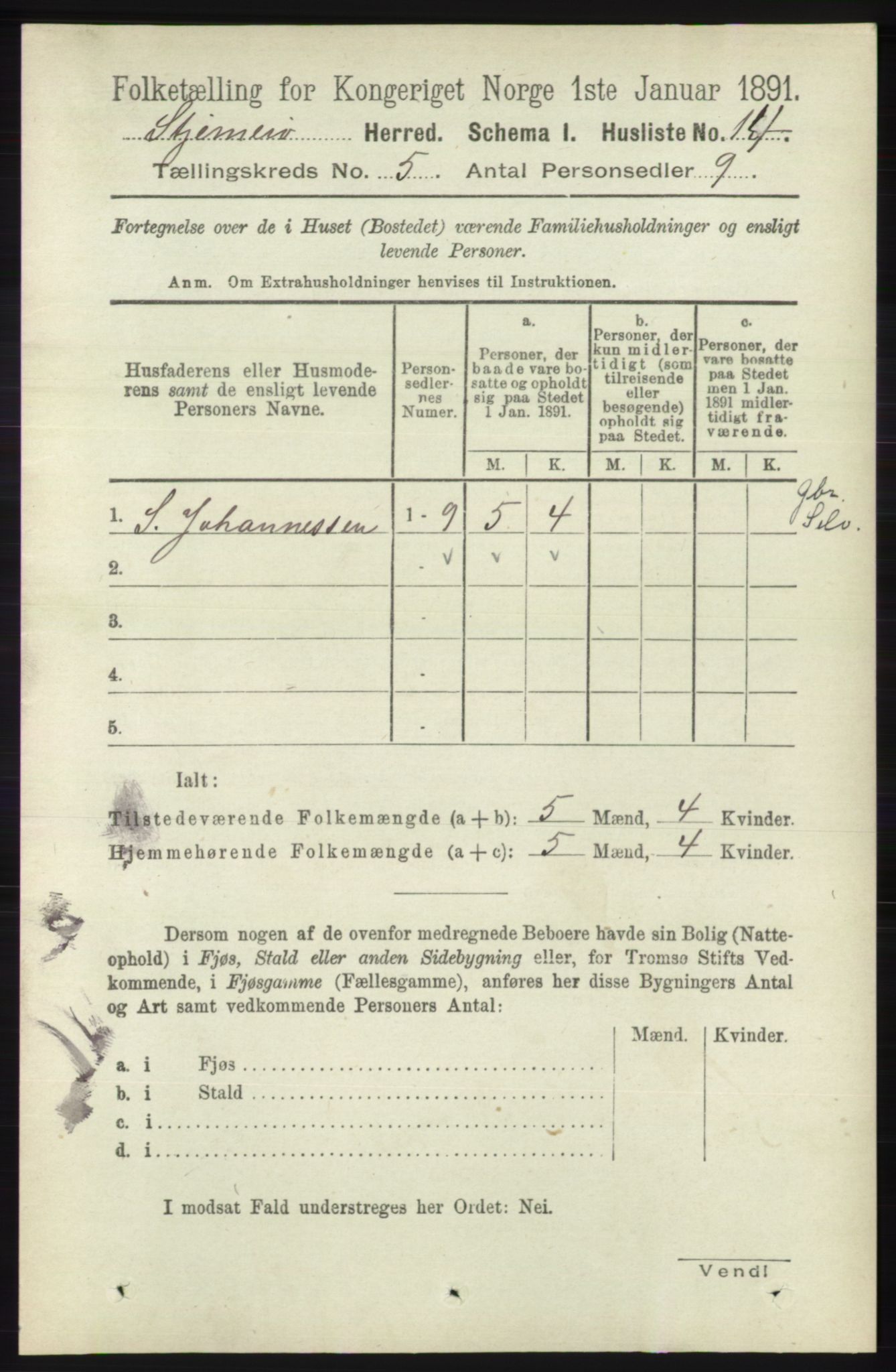 RA, 1891 census for 1140 Sjernarøy, 1891, p. 758