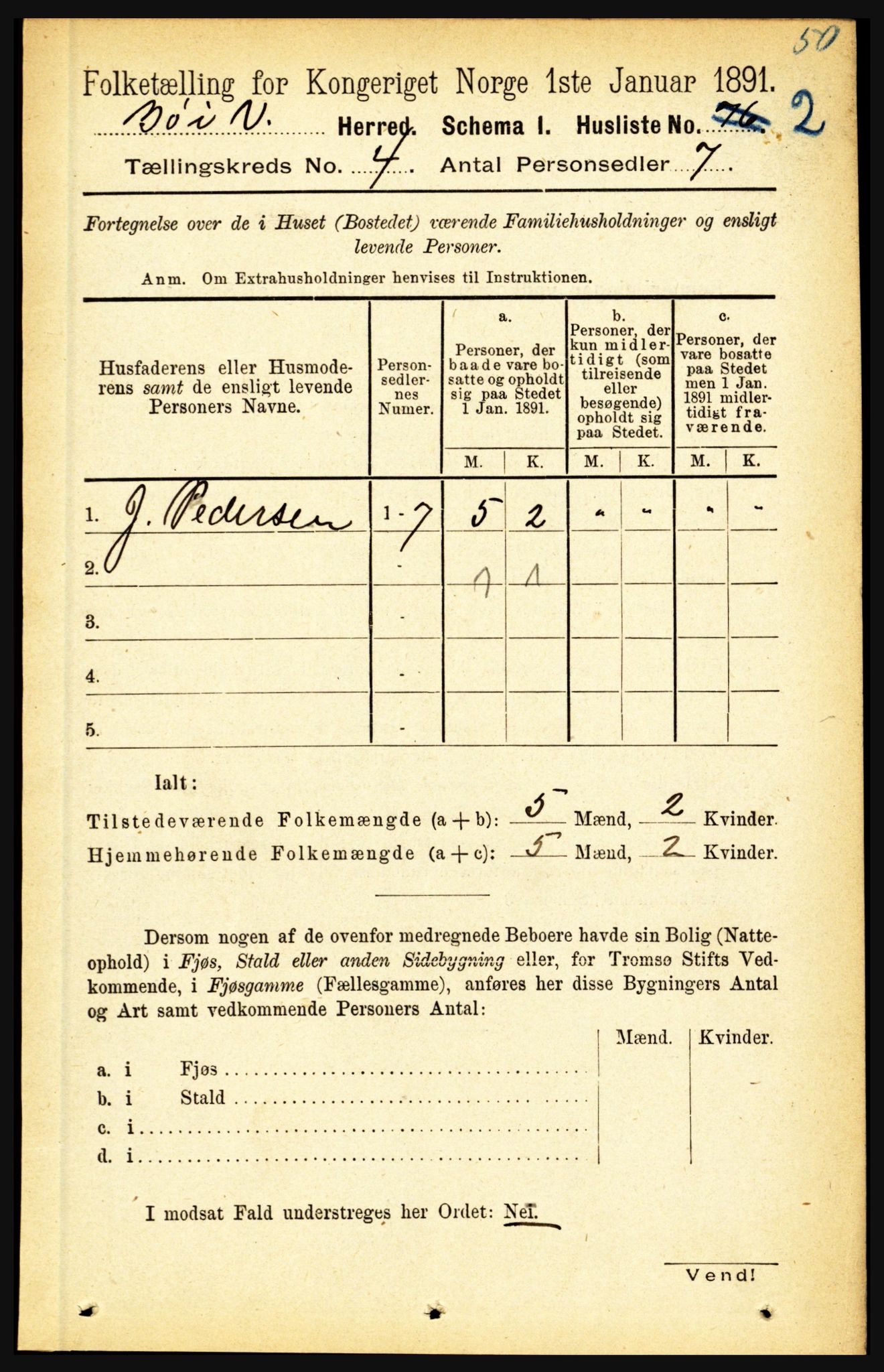 RA, 1891 census for 1867 Bø, 1891, p. 1319