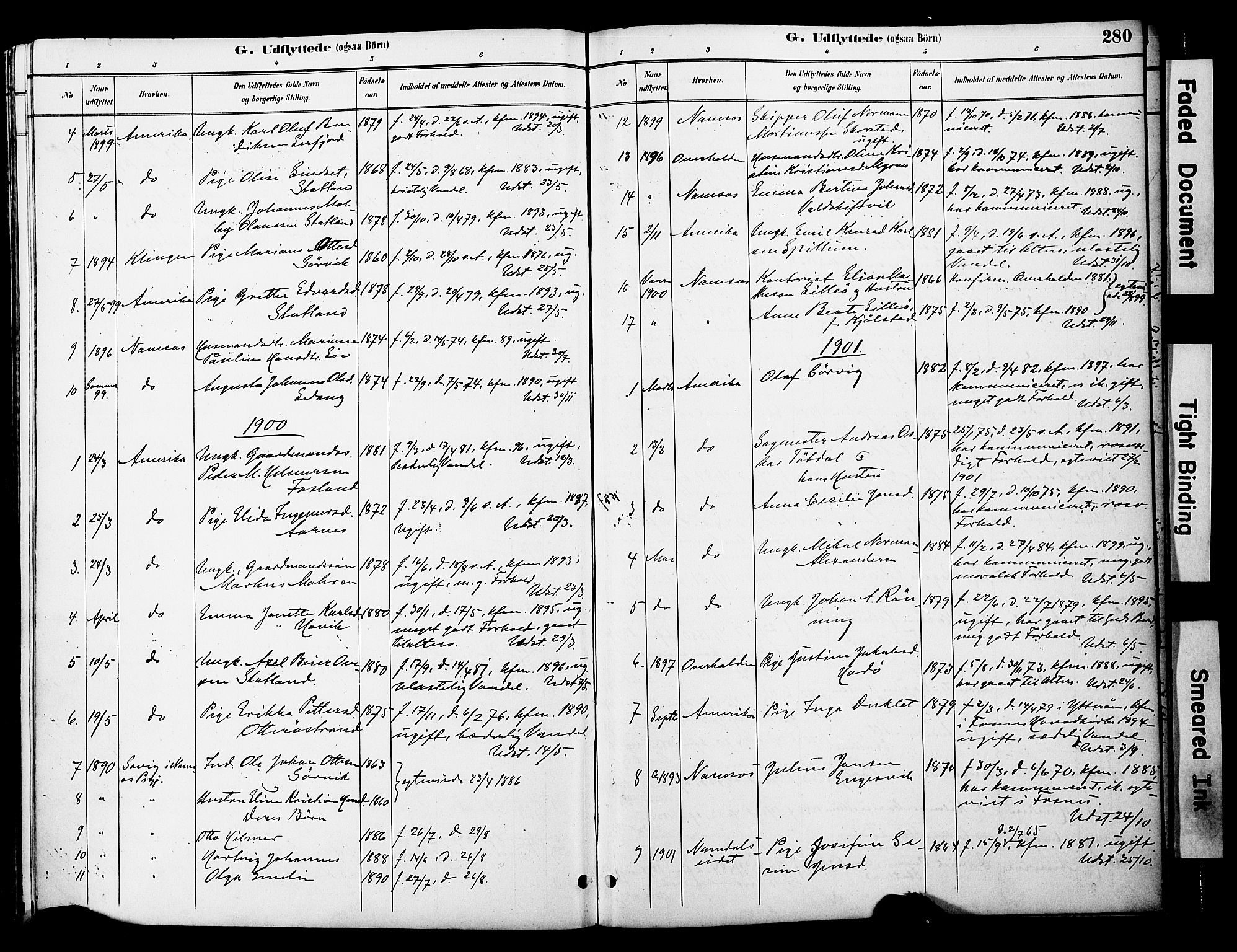 Ministerialprotokoller, klokkerbøker og fødselsregistre - Nord-Trøndelag, SAT/A-1458/774/L0628: Parish register (official) no. 774A02, 1887-1903, p. 280
