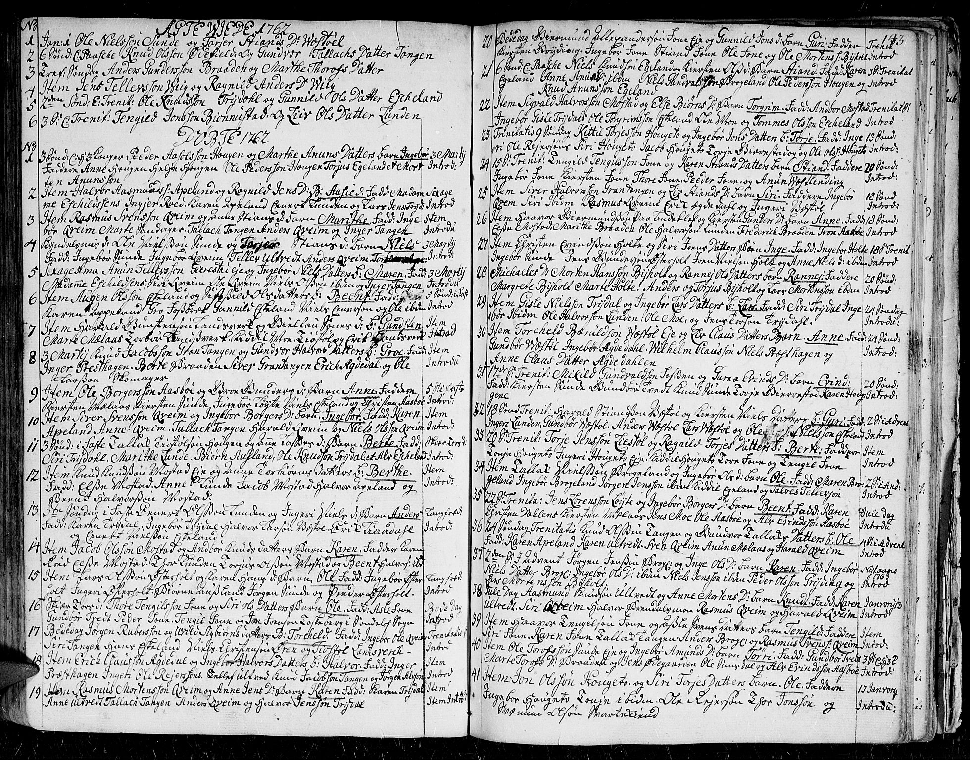 Gjerstad sokneprestkontor, AV/SAK-1111-0014/F/Fa/Faa/L0002: Parish register (official) no. A 2, 1717-1779, p. 143