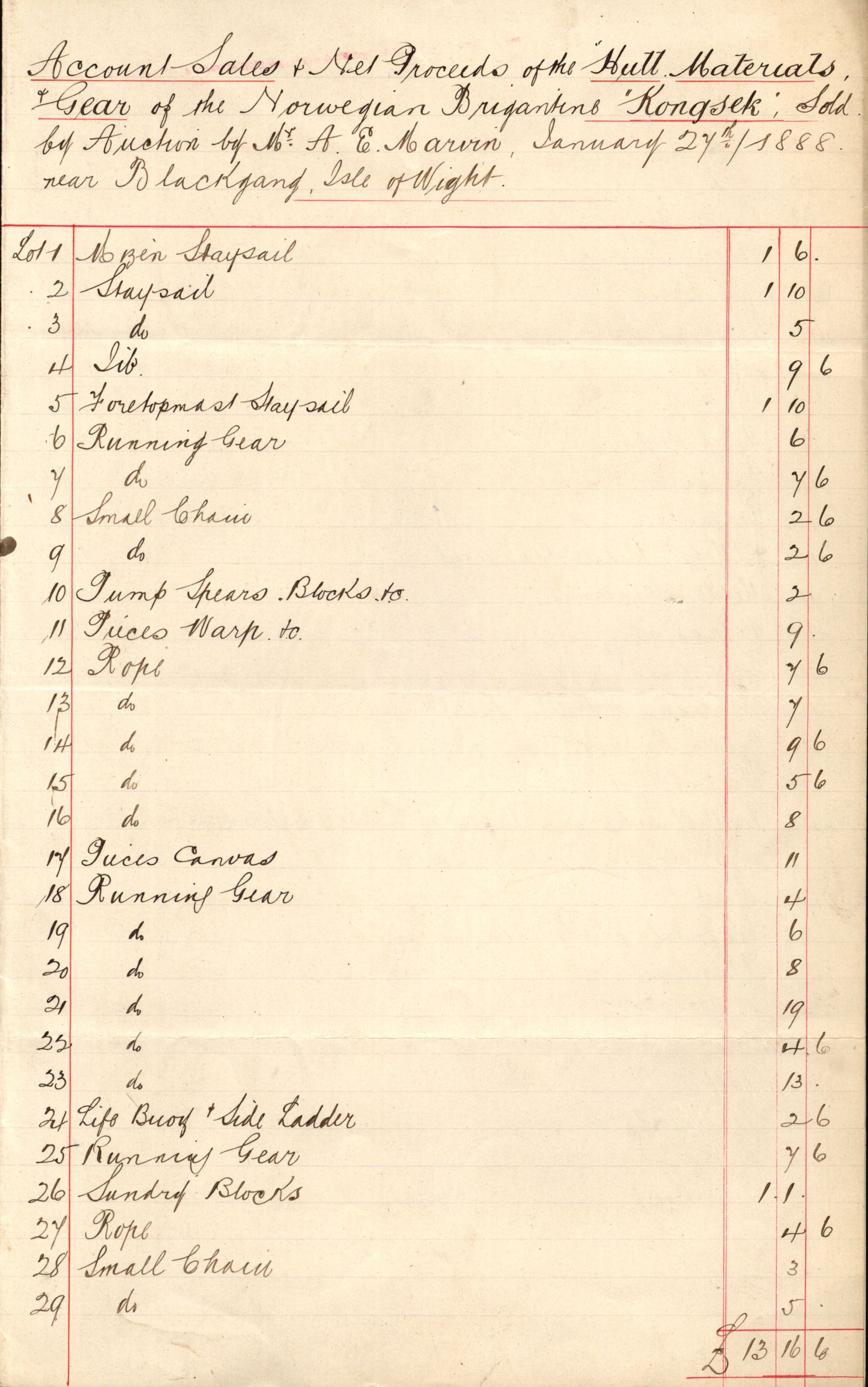 Pa 63 - Østlandske skibsassuranceforening, VEMU/A-1079/G/Ga/L0021/0005: Havaridokumenter / Haabet, Louise, Kvik, Libra, Kongsek, Ispilen, 1888, p. 48