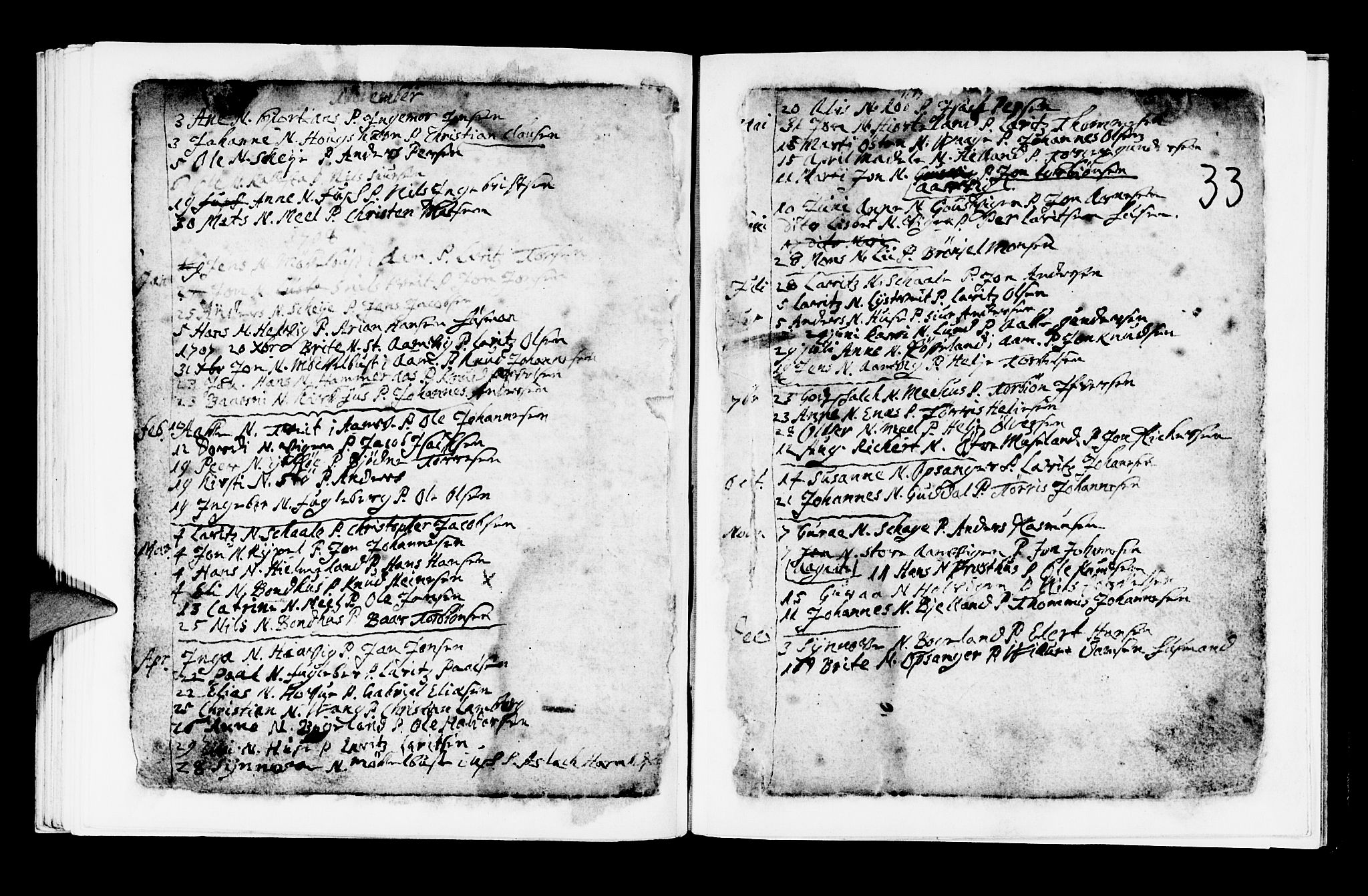 Kvinnherad sokneprestembete, AV/SAB-A-76401/H/Haa: Parish register (official) no. A 1, 1669-1709, p. 33