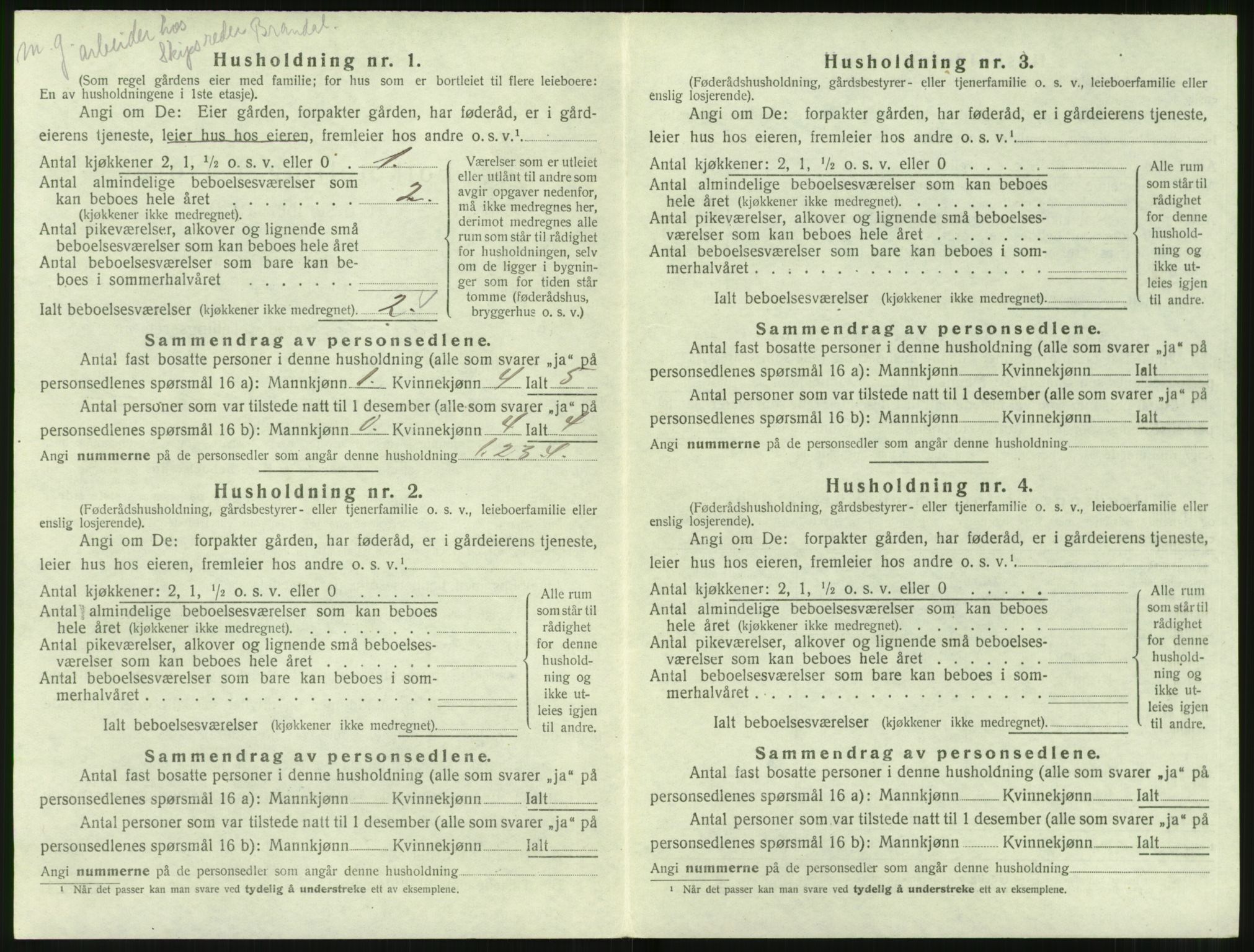 SAT, 1920 census for Hareid, 1920, p. 432