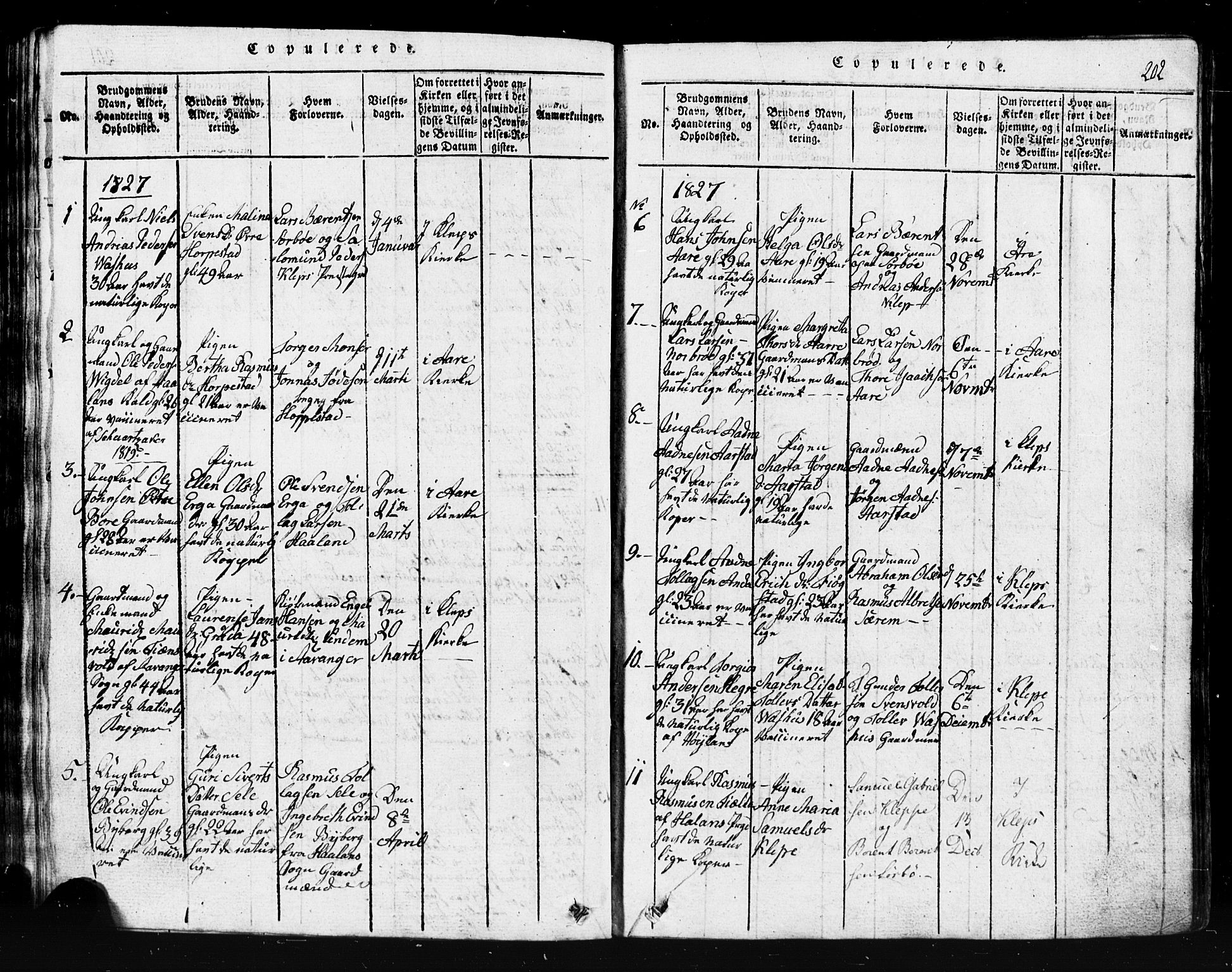 Klepp sokneprestkontor, SAST/A-101803/001/3/30BB/L0001: Parish register (copy) no.  B 1, 1816-1859, p. 202
