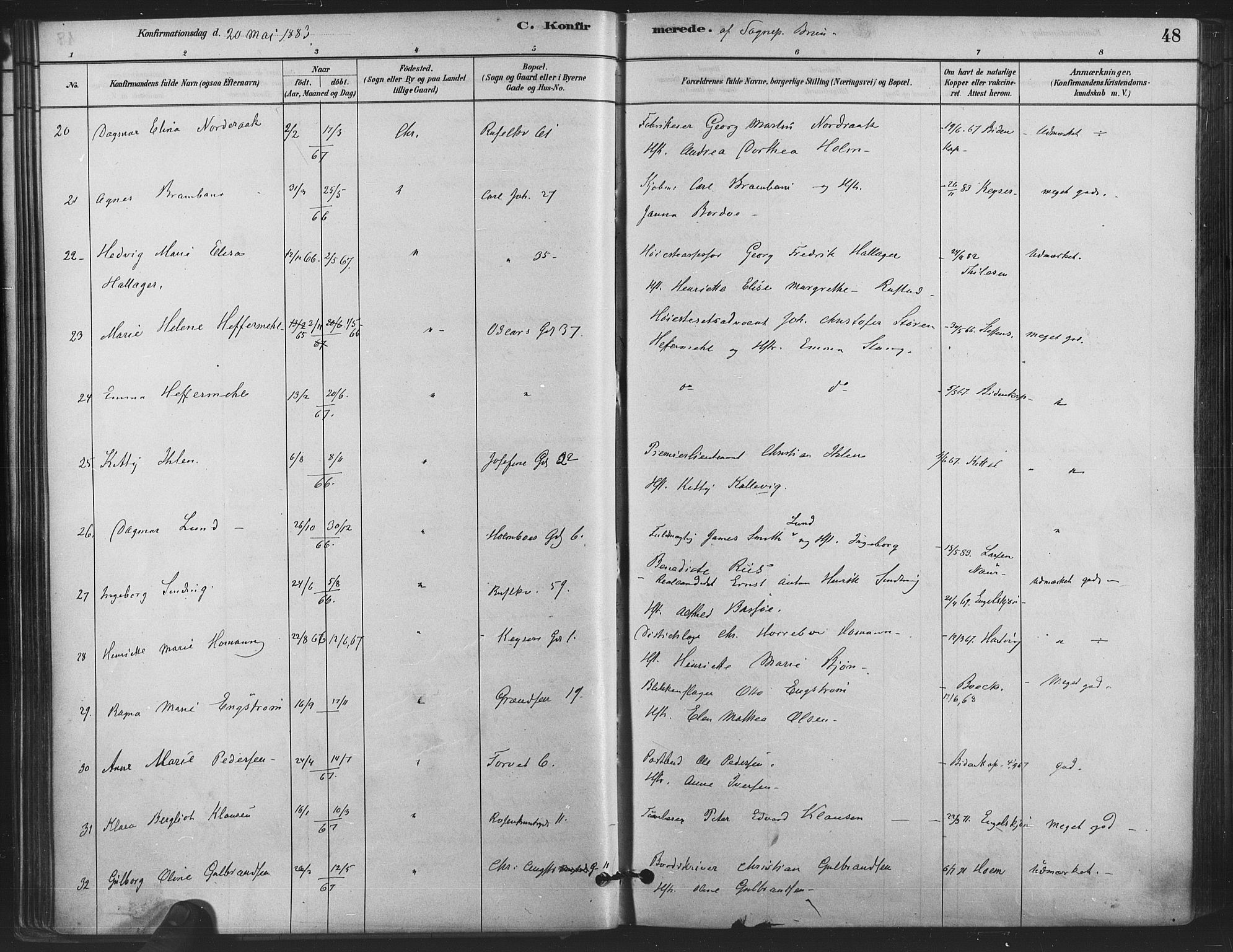 Trefoldighet prestekontor Kirkebøker, AV/SAO-A-10882/F/Fb/L0003: Parish register (official) no. II 3, 1881-1895, p. 48