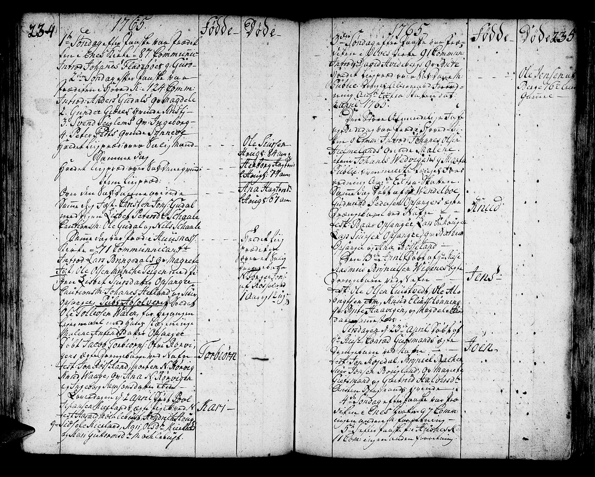 Kvinnherad sokneprestembete, AV/SAB-A-76401/H/Haa: Parish register (official) no. A 3, 1754-1777, p. 234-235