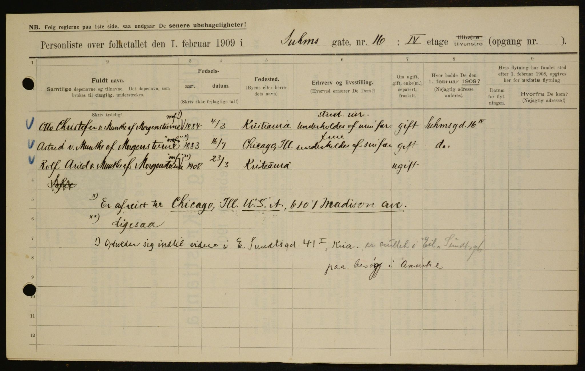 OBA, Municipal Census 1909 for Kristiania, 1909, p. 94675