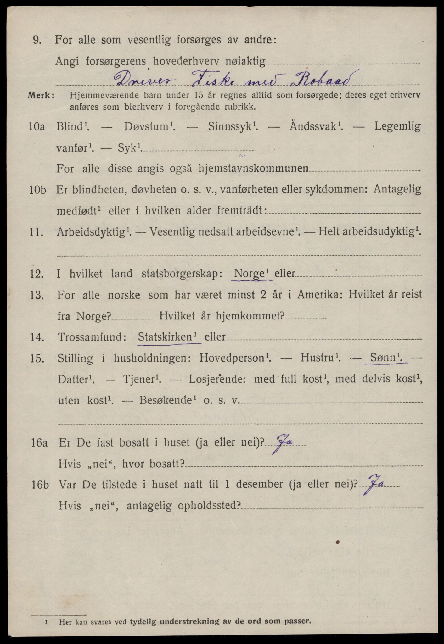 SAT, 1920 census for Kornstad, 1920, p. 3122