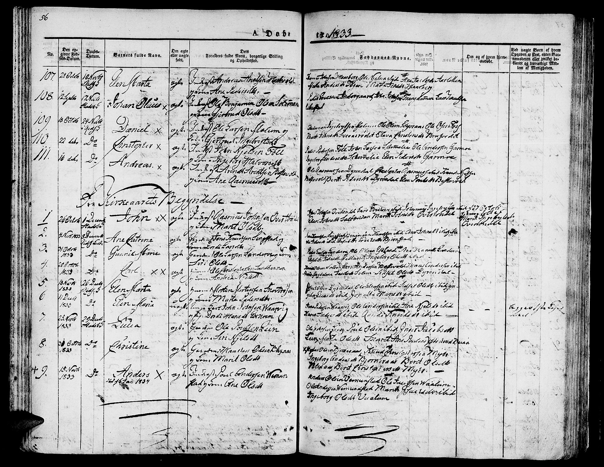 Ministerialprotokoller, klokkerbøker og fødselsregistre - Sør-Trøndelag, SAT/A-1456/646/L0609: Parish register (official) no. 646A07, 1826-1838, p. 56