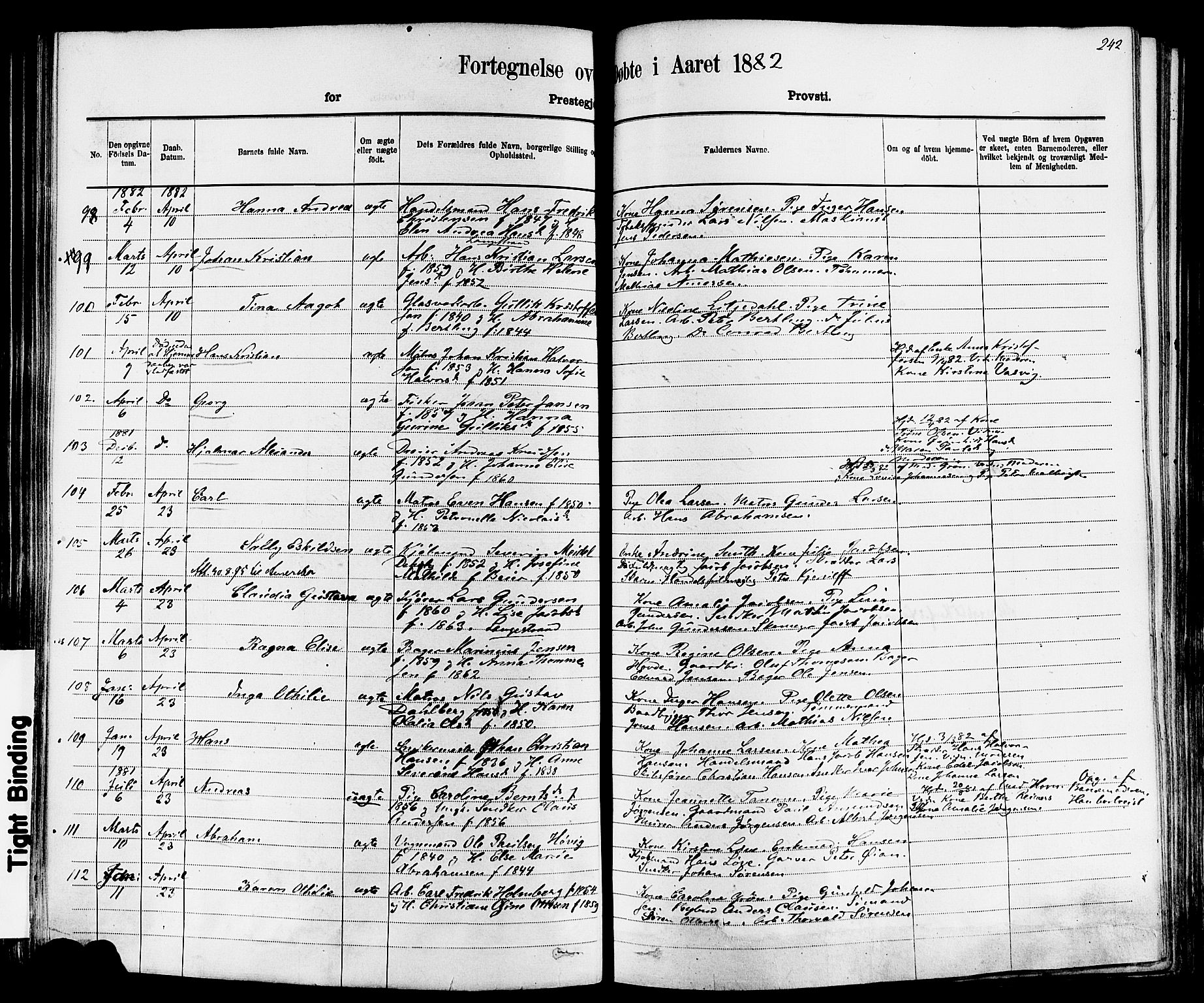 Larvik kirkebøker, AV/SAKO-A-352/F/Fa/L0006: Parish register (official) no. I 6, 1871-1883, p. 242