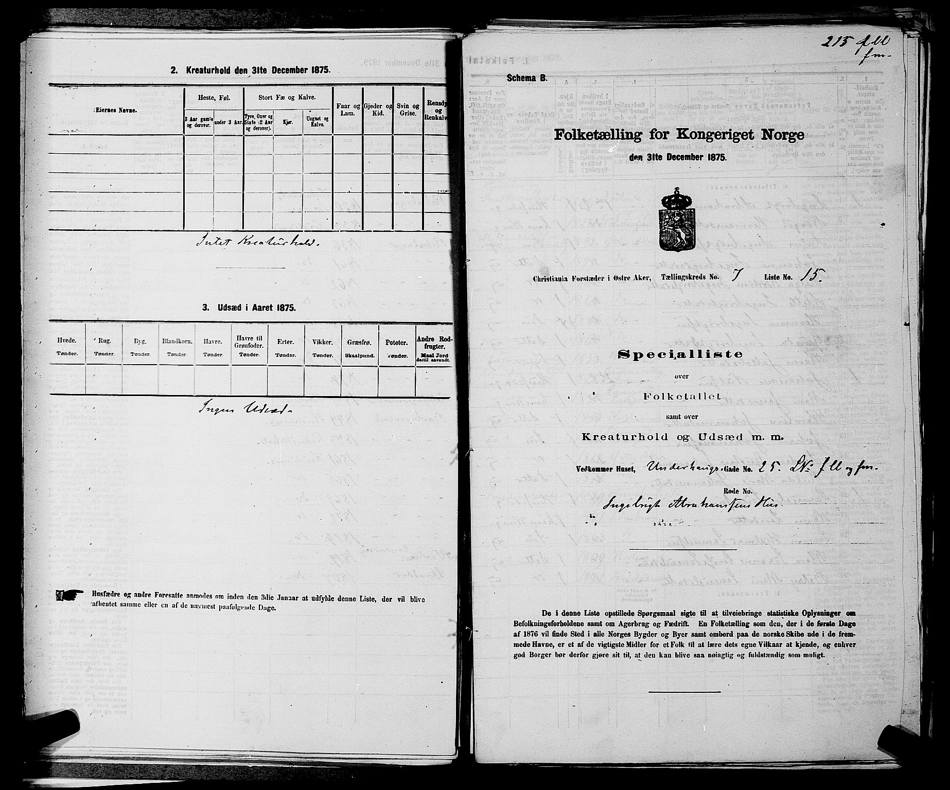 RA, 1875 census for 0218bP Østre Aker, 1875, p. 2036