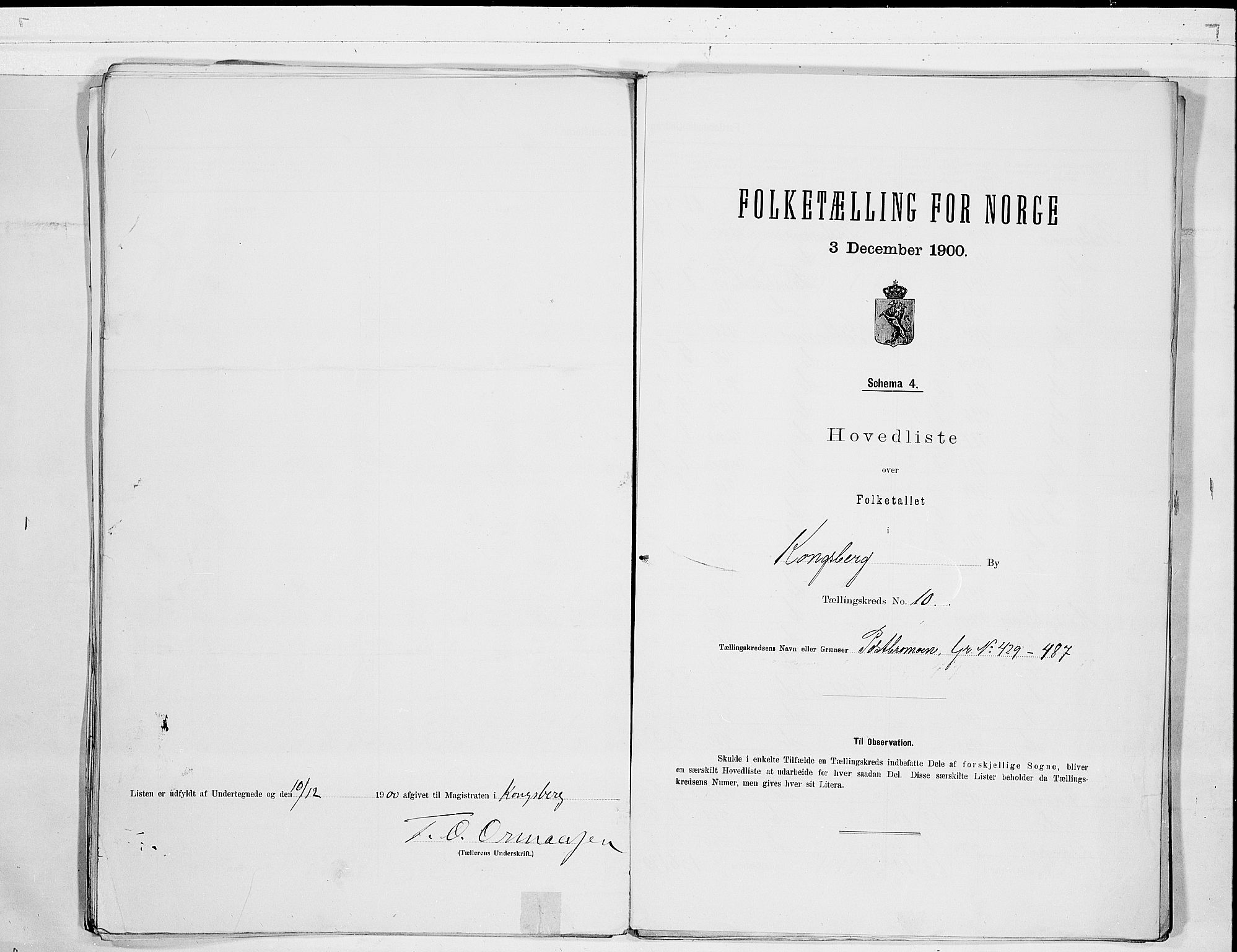 RA, 1900 census for Kongsberg, 1900, p. 22