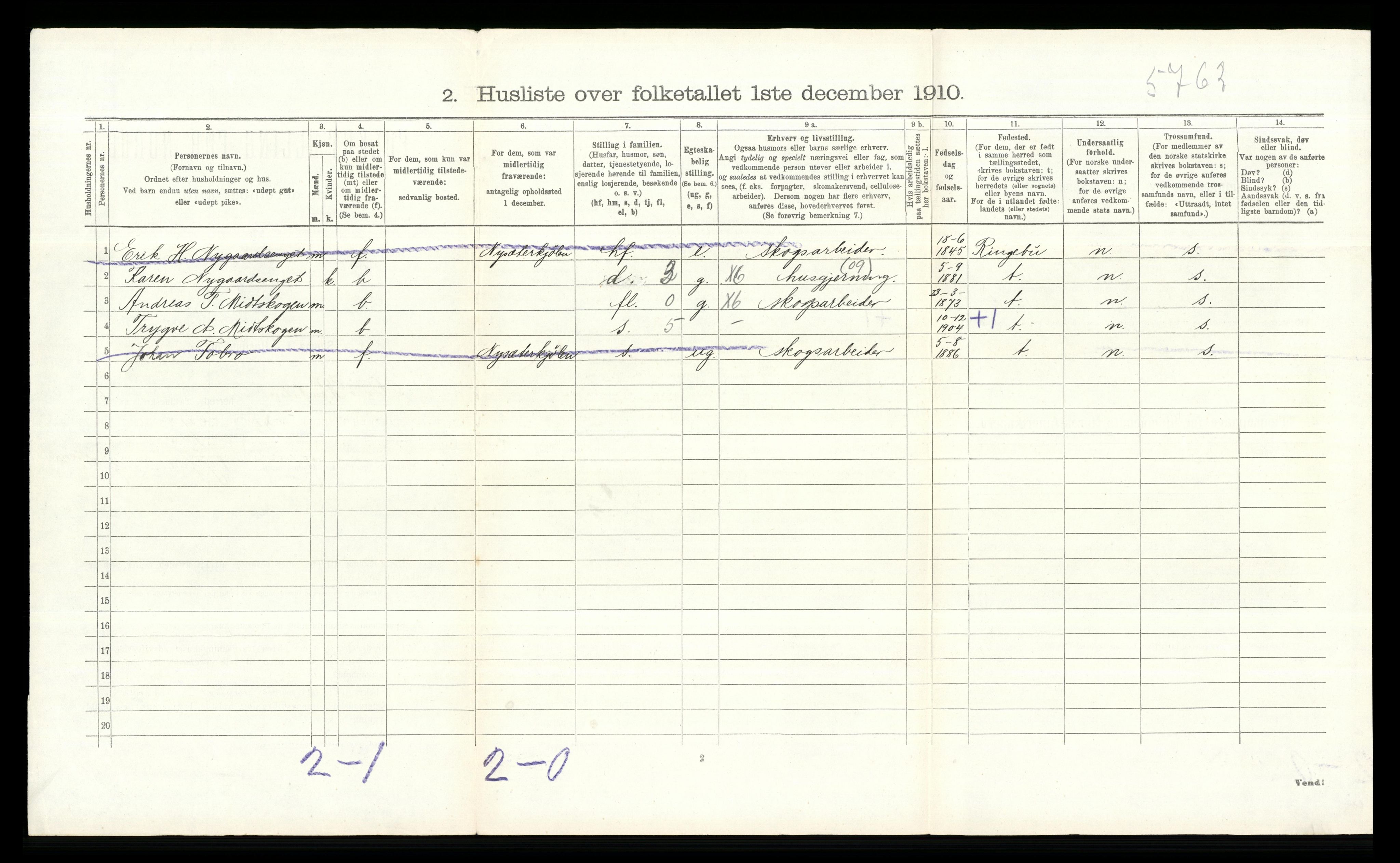 RA, 1910 census for Øvre Rendal, 1910, p. 387