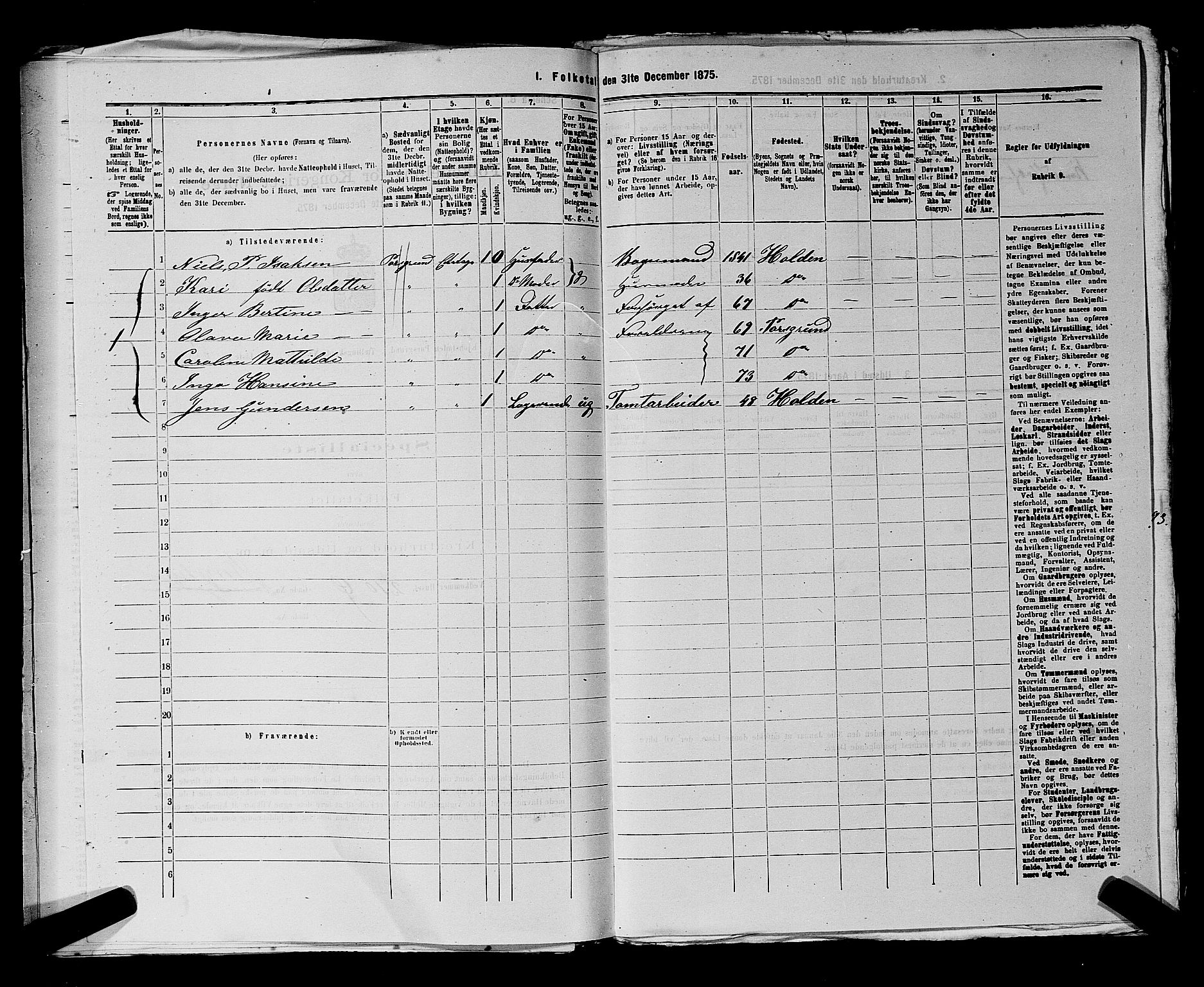 SAKO, 1875 census for 0805P Porsgrunn, 1875, p. 382