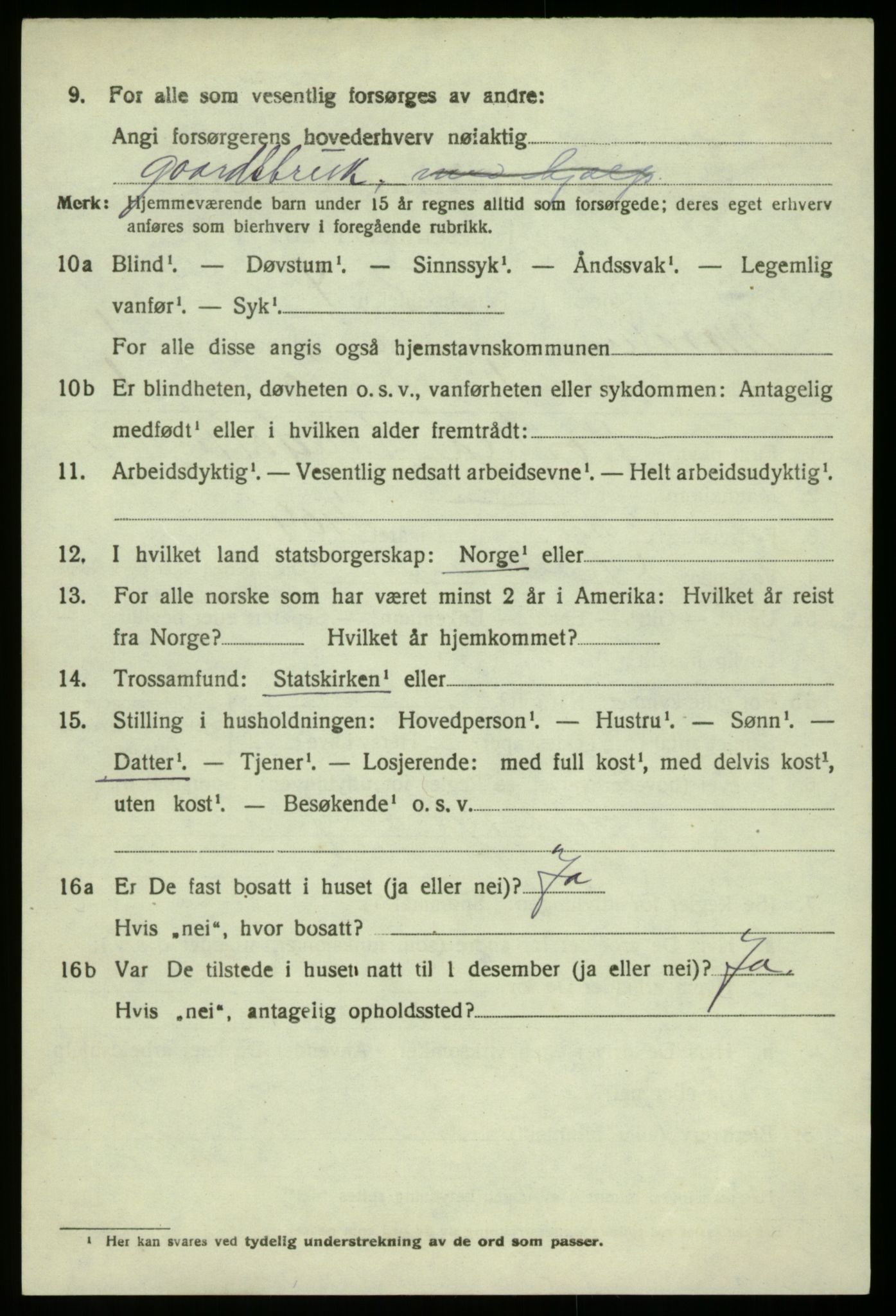 SAB, 1920 census for Modalen, 1920, p. 271