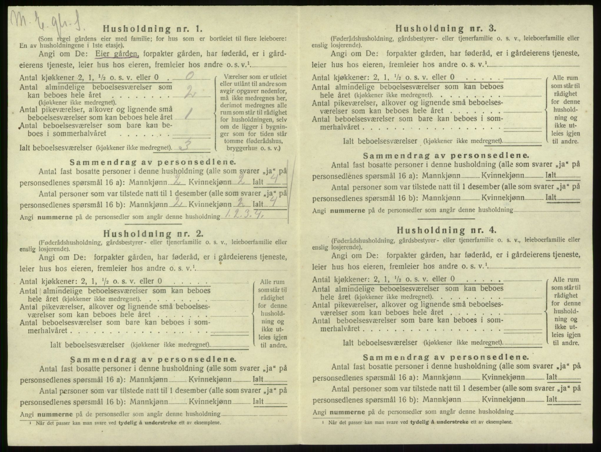 SAB, 1920 census for Gaular, 1920, p. 1062