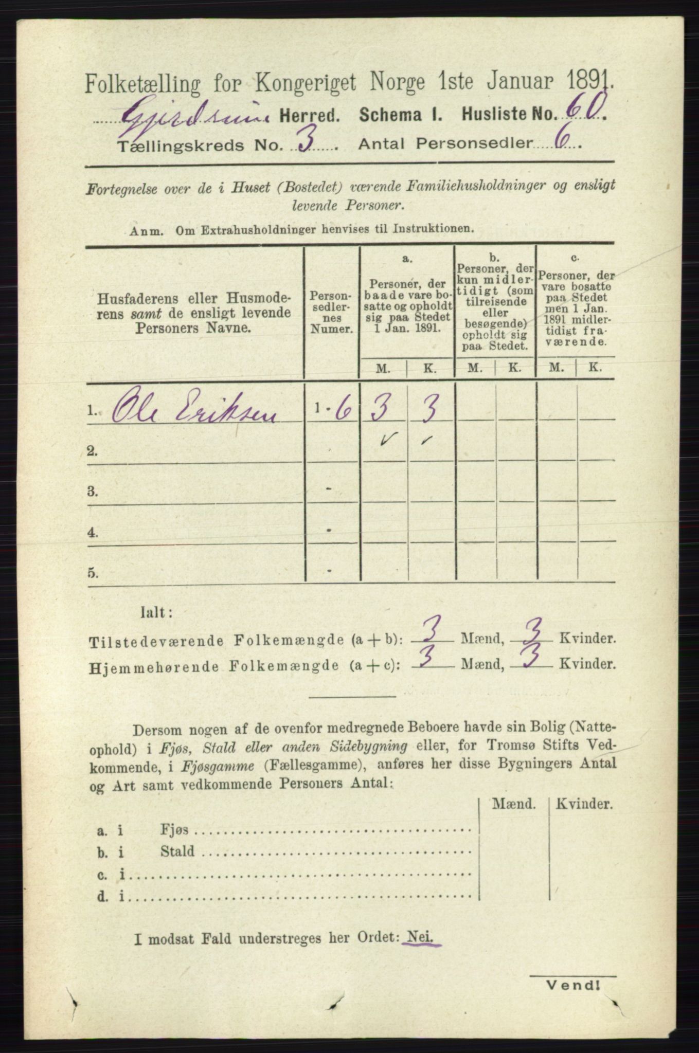 RA, 1891 census for 0234 Gjerdrum, 1891, p. 1220