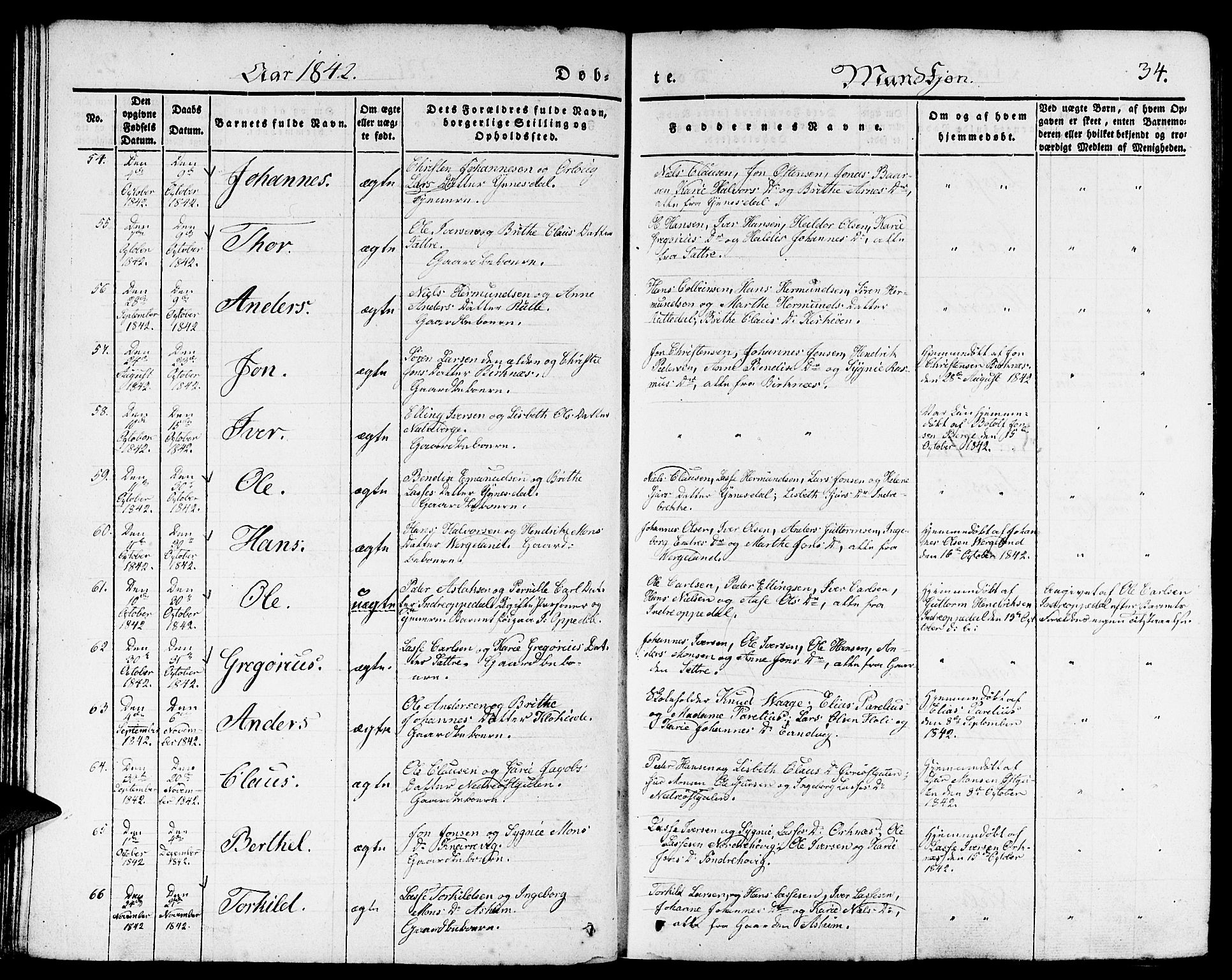 Gulen sokneprestembete, SAB/A-80201/H/Haa/Haaa/L0020: Parish register (official) no. A 20, 1837-1847, p. 34