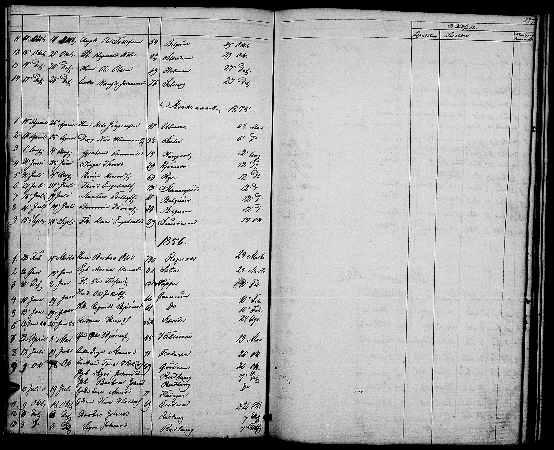 Nord-Aurdal prestekontor, AV/SAH-PREST-132/H/Ha/Hab/L0004: Parish register (copy) no. 4, 1842-1882, p. 227