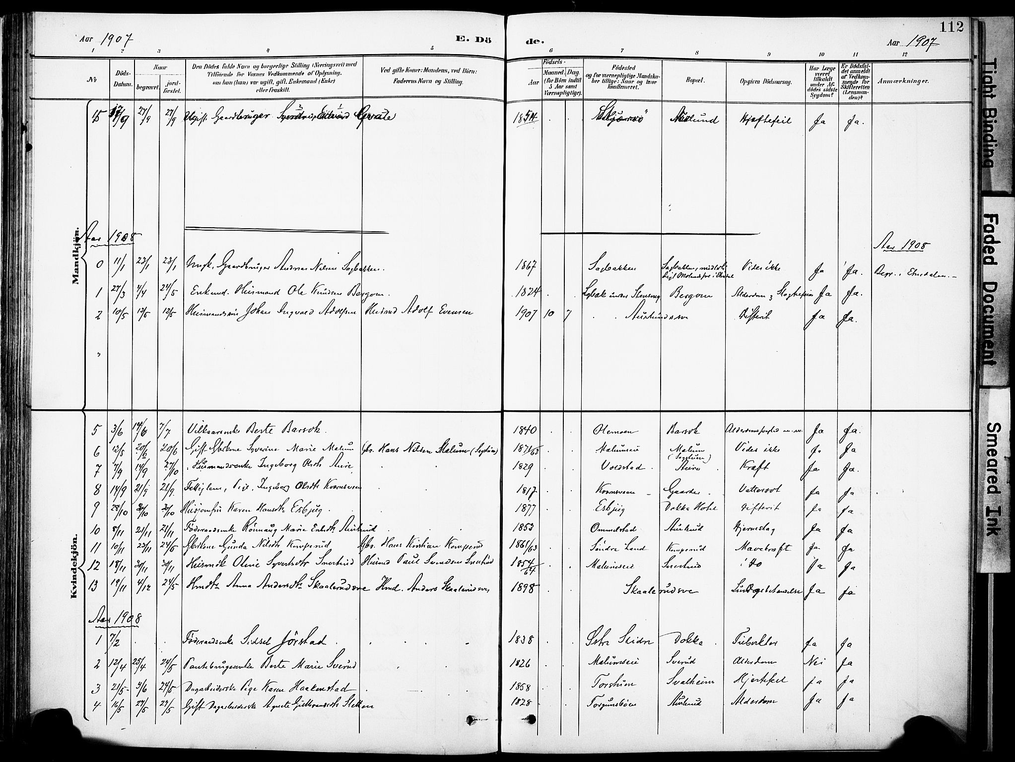 Nordre Land prestekontor, SAH/PREST-124/H/Ha/Haa/L0006: Parish register (official) no. 6, 1897-1914, p. 112