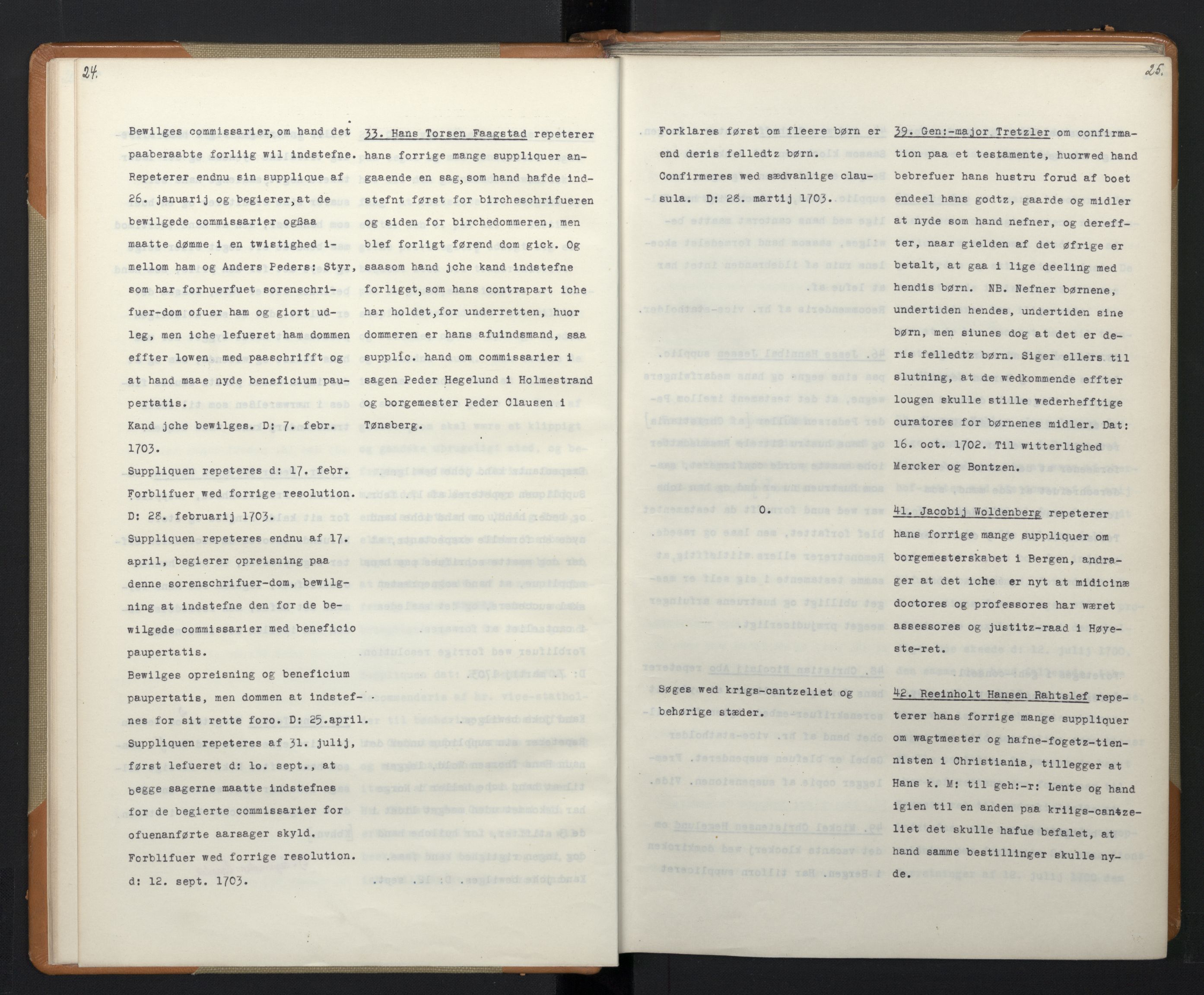 Avskriftsamlingen, RA/EA-4022/F/Fa/L0071: Supplikker, 1703, p. 17