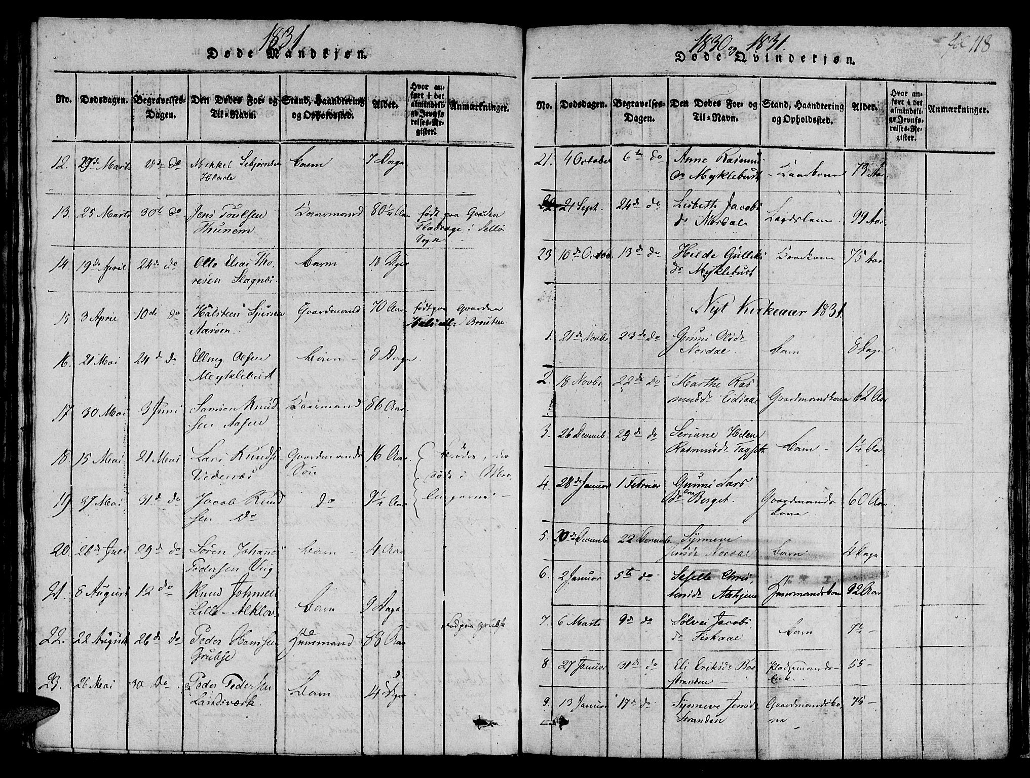 Ministerialprotokoller, klokkerbøker og fødselsregistre - Møre og Romsdal, AV/SAT-A-1454/501/L0004: Parish register (official) no. 501A04, 1816-1831, p. 118