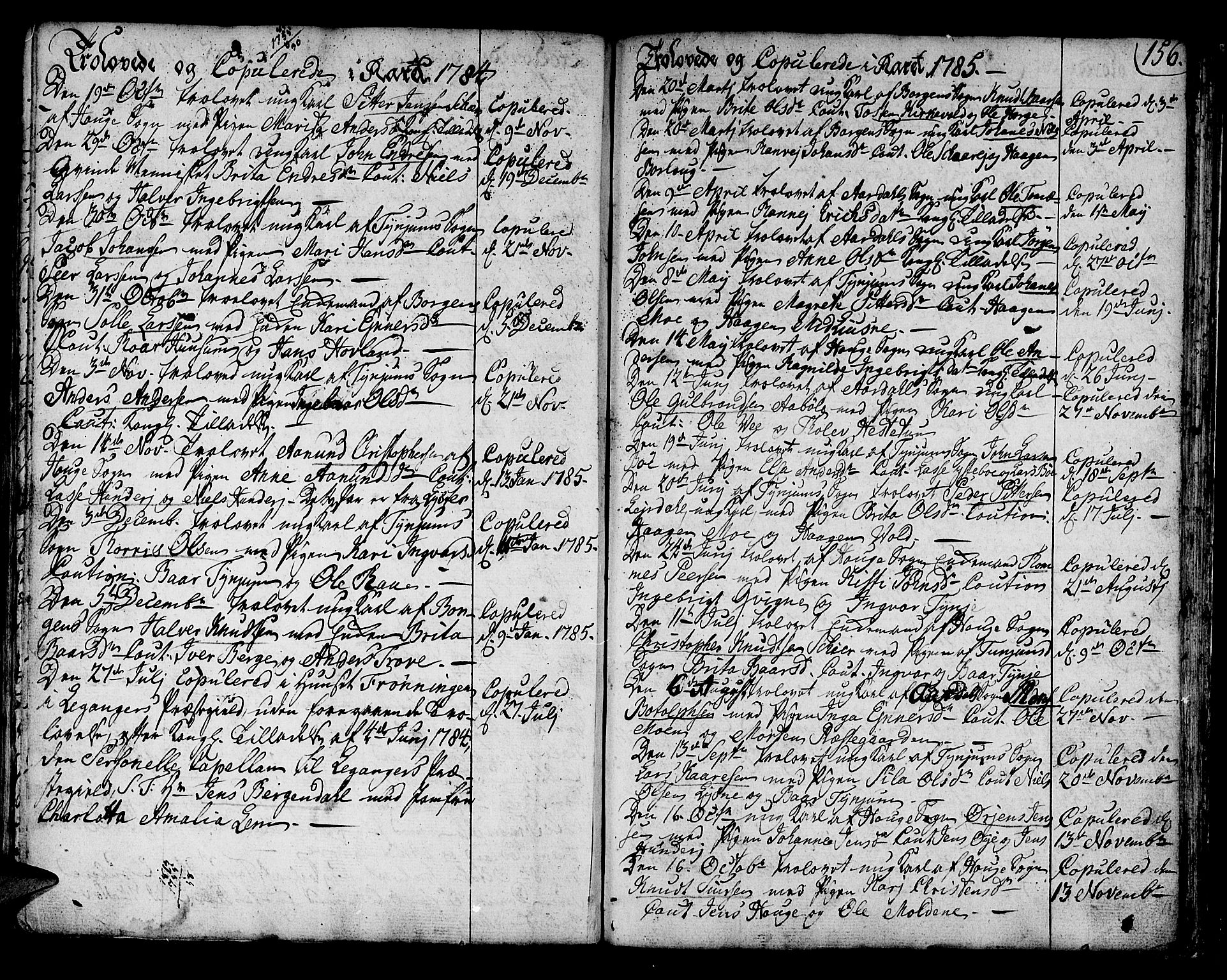 Lærdal sokneprestembete, SAB/A-81201: Parish register (official) no. A 3, 1783-1804, p. 156