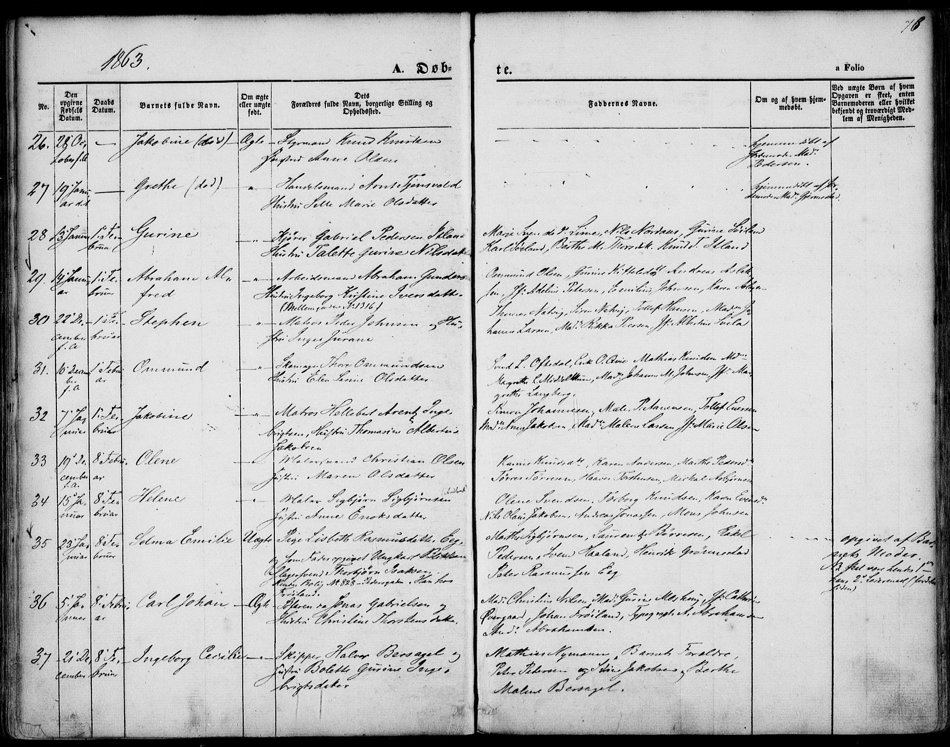 St. Petri sokneprestkontor, AV/SAST-A-101813/001/30/30BA/L0001: Parish register (official) no. A 1, 1861-1868, p. 78