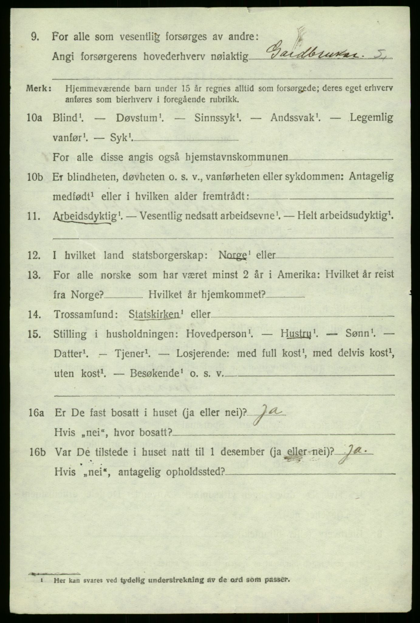 SAB, 1920 census for Manger, 1920, p. 6013