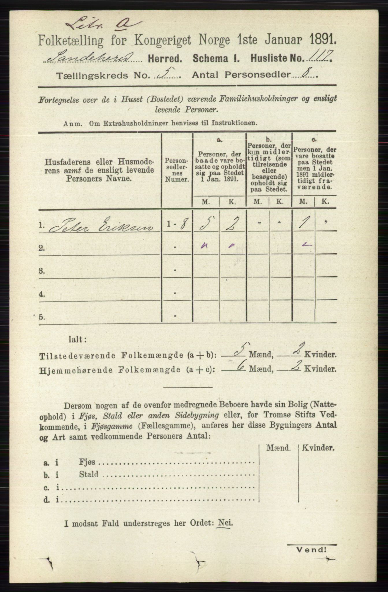 RA, 1891 census for 0724 Sandeherred, 1891, p. 2817