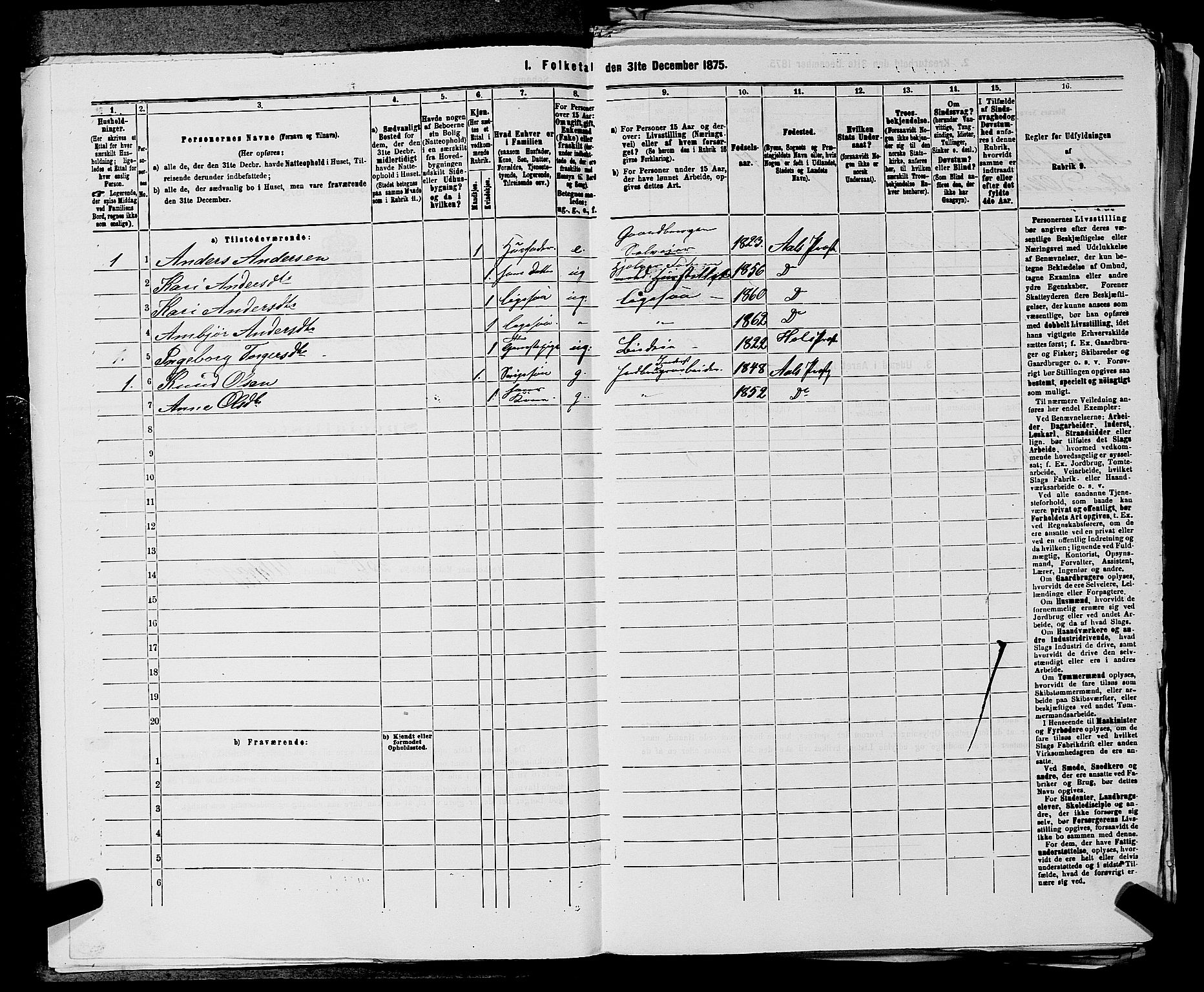 SAKO, 1875 census for 0619P Ål, 1875, p. 843