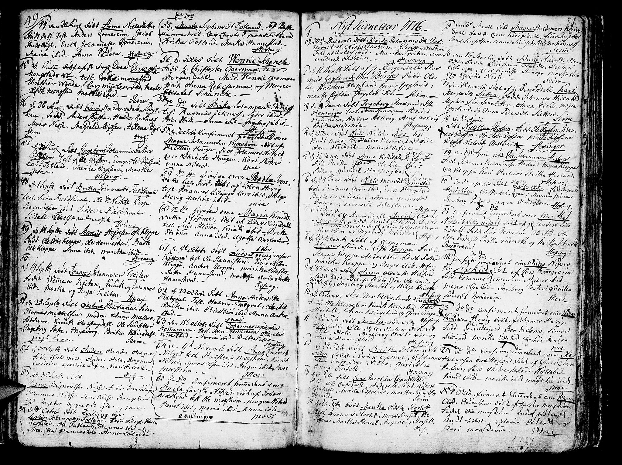Hosanger sokneprestembete, SAB/A-75801/H/Haa: Parish register (official) no. A 2 /1, 1766-1793, p. 51