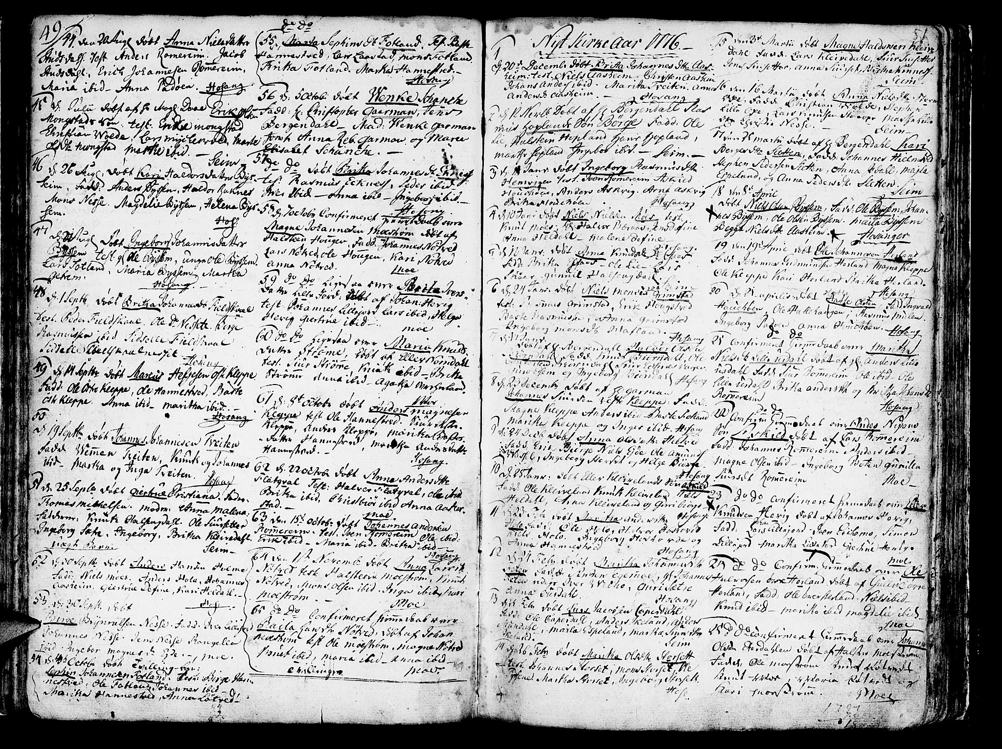 Hosanger sokneprestembete, AV/SAB-A-75801/H/Haa: Parish register (official) no. A 2 /1, 1766-1793, p. 51