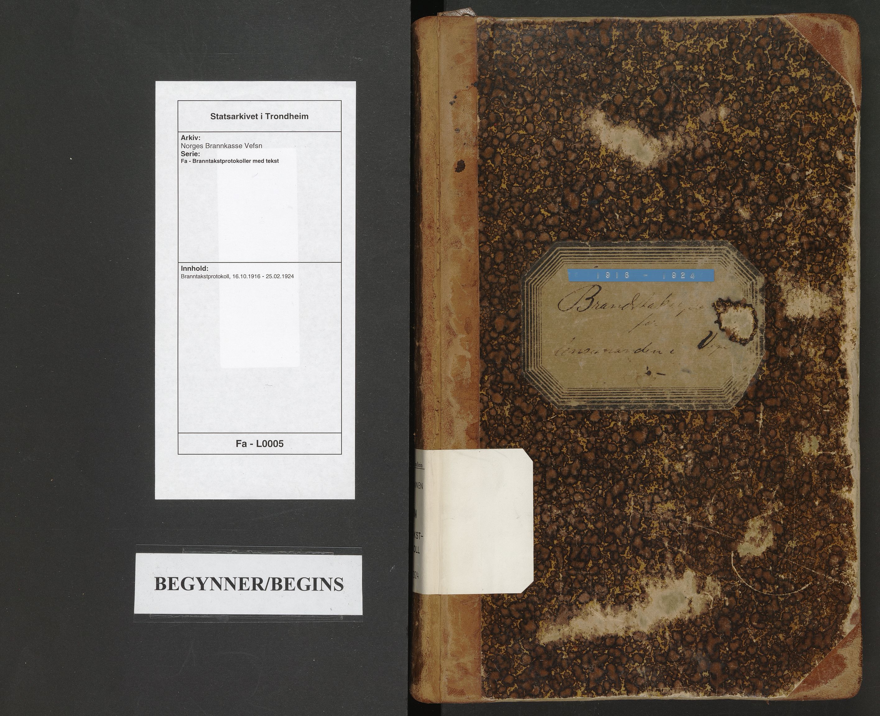 Norges Brannkasse Vefsn, AV/SAT-A-5573/Fa/L0005: Branntakstprotokoll, 1916-1924